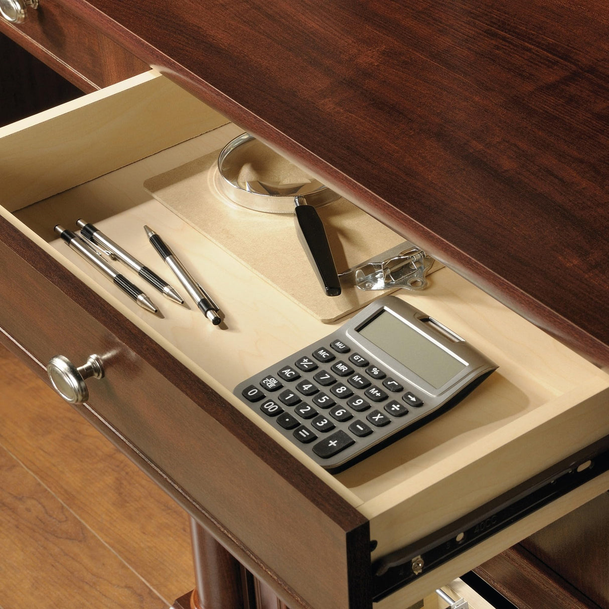 Sauder Palladia Computer Desk and Hutch, Select Cherry finish Sauder