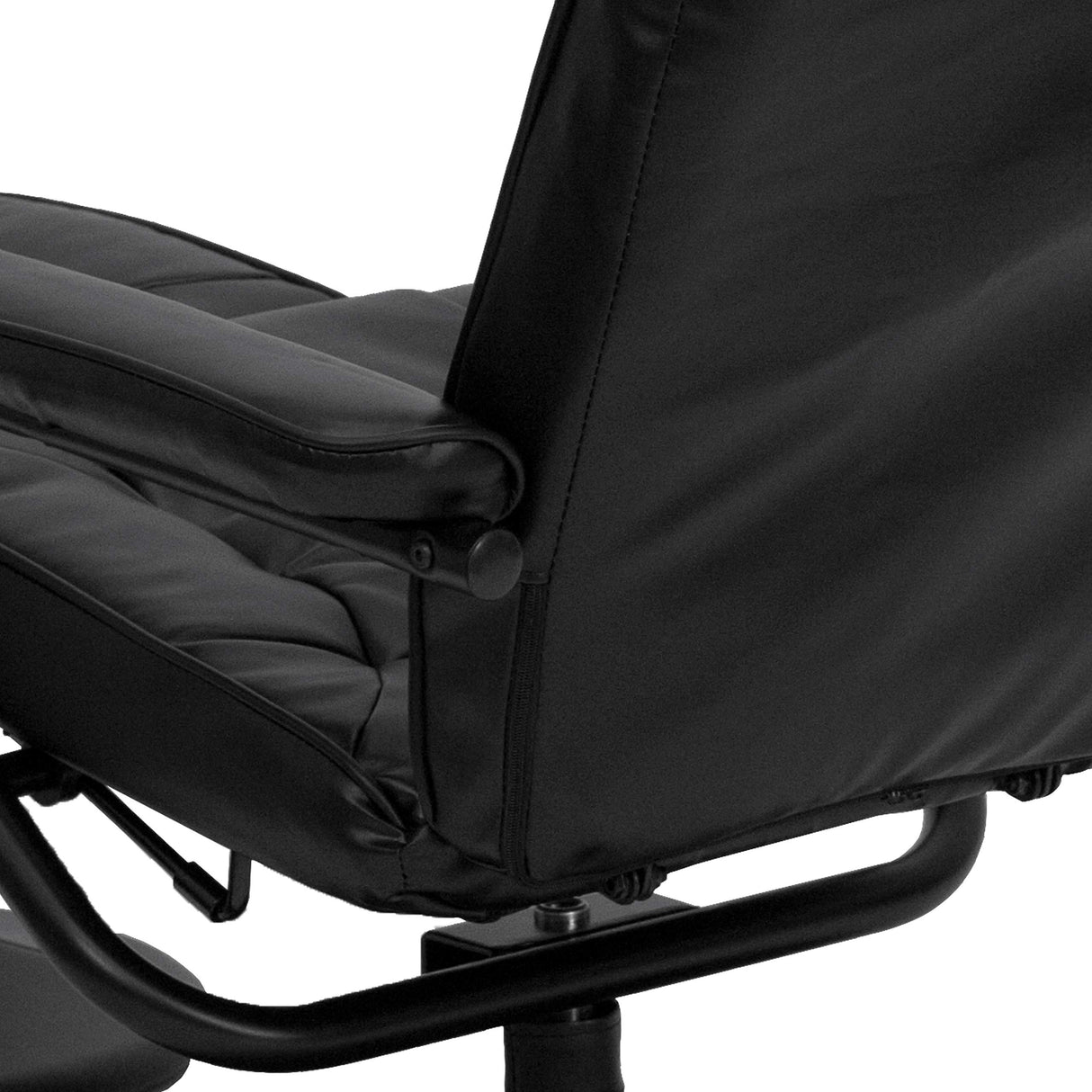 Flash Furniture Rachel Contemporary Multi-Position LeatherSoft Recliner Chair with Ottoman, 360-Degree Swivel Recliner Chair and Ottoman Set, Black Flash Furniture