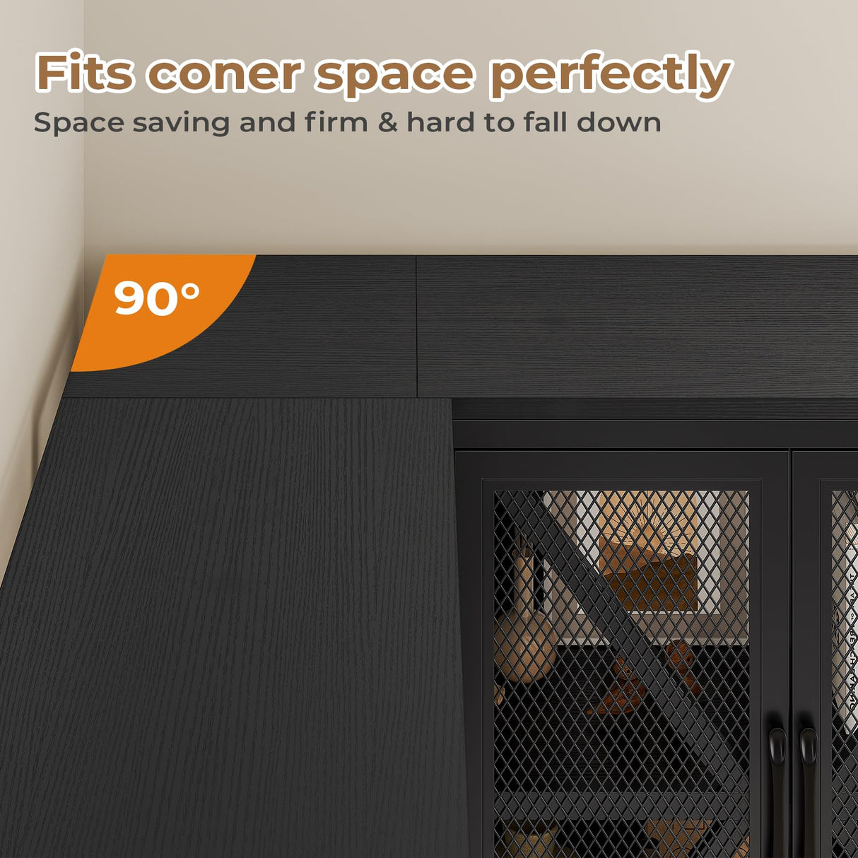 HAUOMS Corner Bookshelf, 5 Tier Industrial Convertible Bookshelf with 6 Fabric Drawers, Corner Bookcase Large L Shaped Storage Display Shelf for Home Office, Living Room, Kitchen, Black HAUOMS