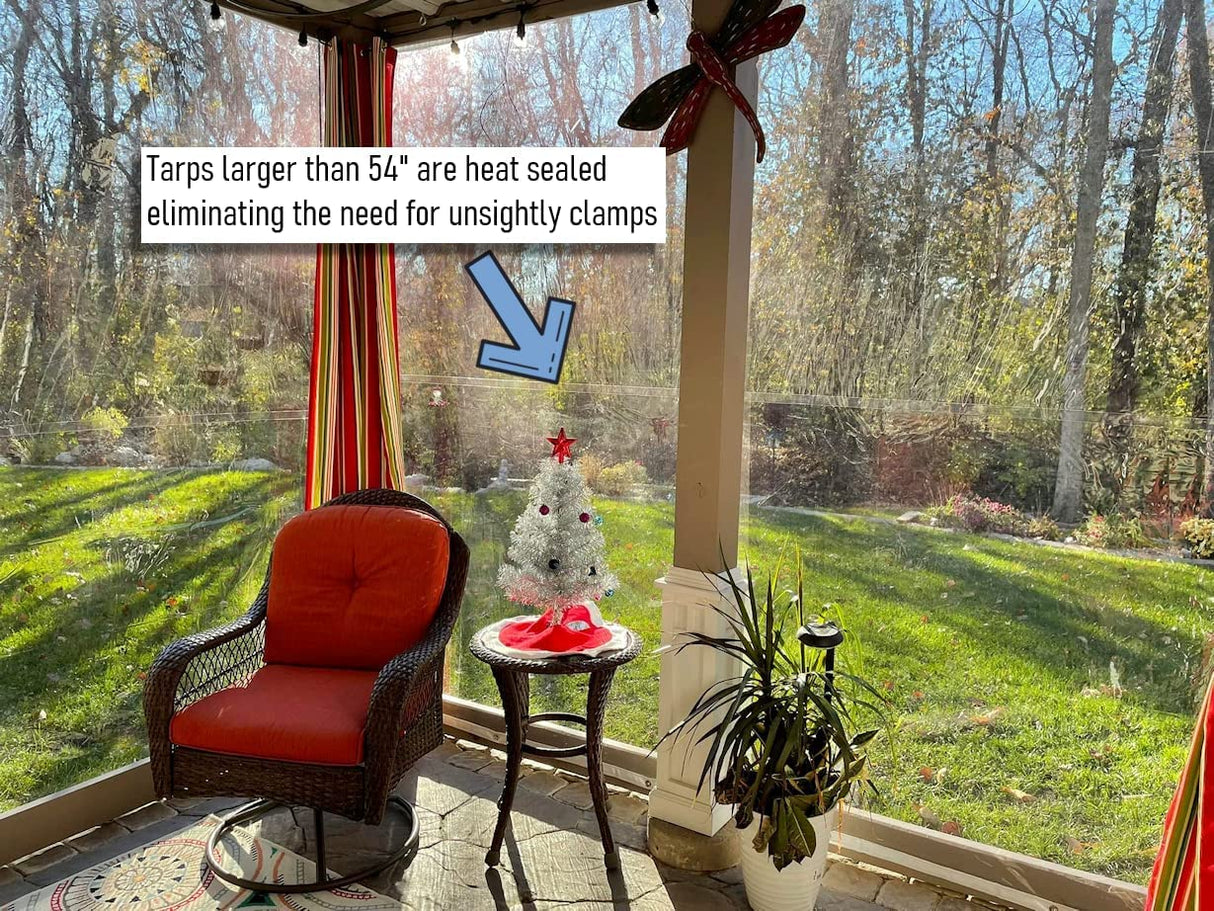 Akon Curtain Patio Enclosure with Zipper | Clear Vinyl with Door Access| Made to Order | Patios, Porch, Screen Rooms, Gazebos | Waterproof Tarpaulin AKON Curtains