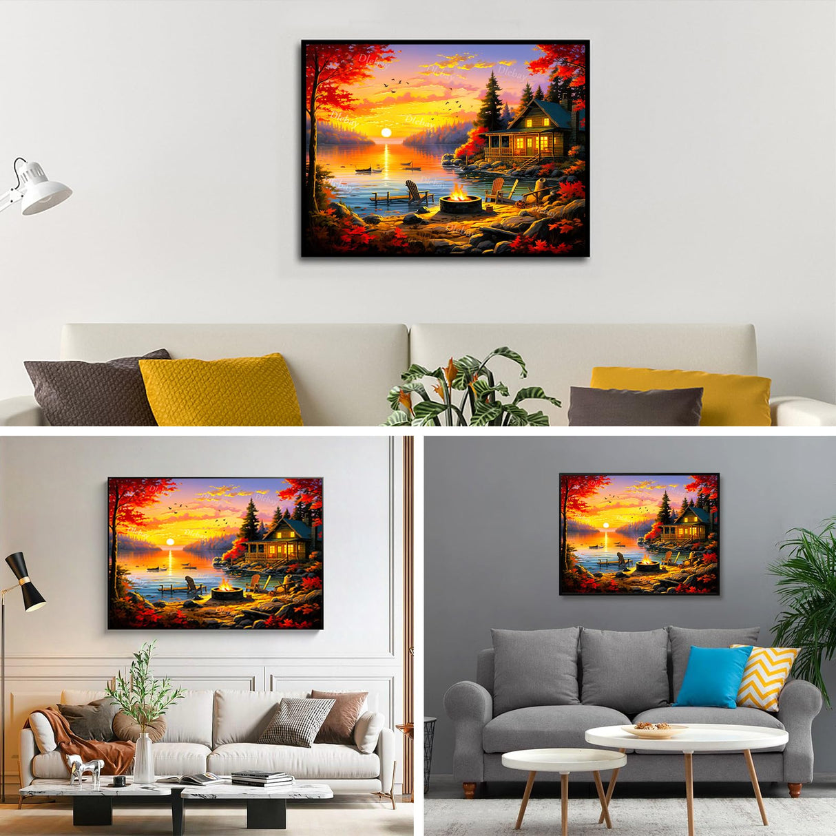 dlebay Diamond Art Kits for Adults,Sunset Diamond Painting Kits for Adults,5d Diamond Painting Kit Dimond Art with Diamond Art Accessories,DIY Full Drill Paint by Diamonds,Home Wall Decor 12 x 16inch Dlebay