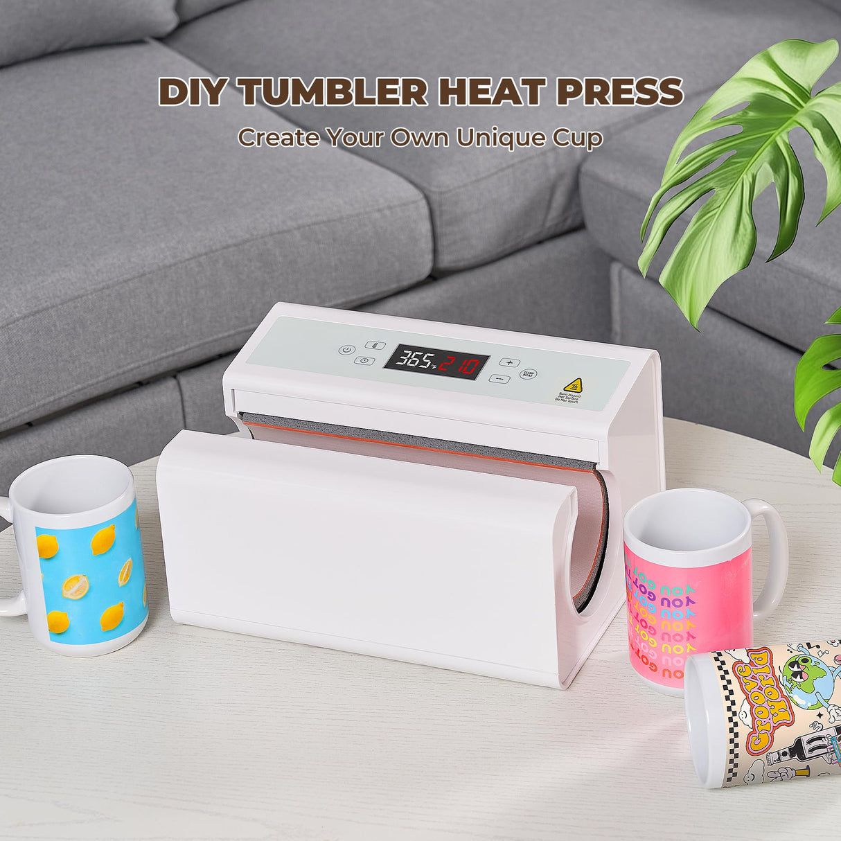 CURECURE Auto Tumbler Heat Press Machine, Fast and Evenly Heat-up, Adjust Temperature and Time, Auto Shut-Off, Mug Heat Press Use for 11-30oz Sublimation Tumblers, Mugs, Water Bottle, Glasses CURECURE