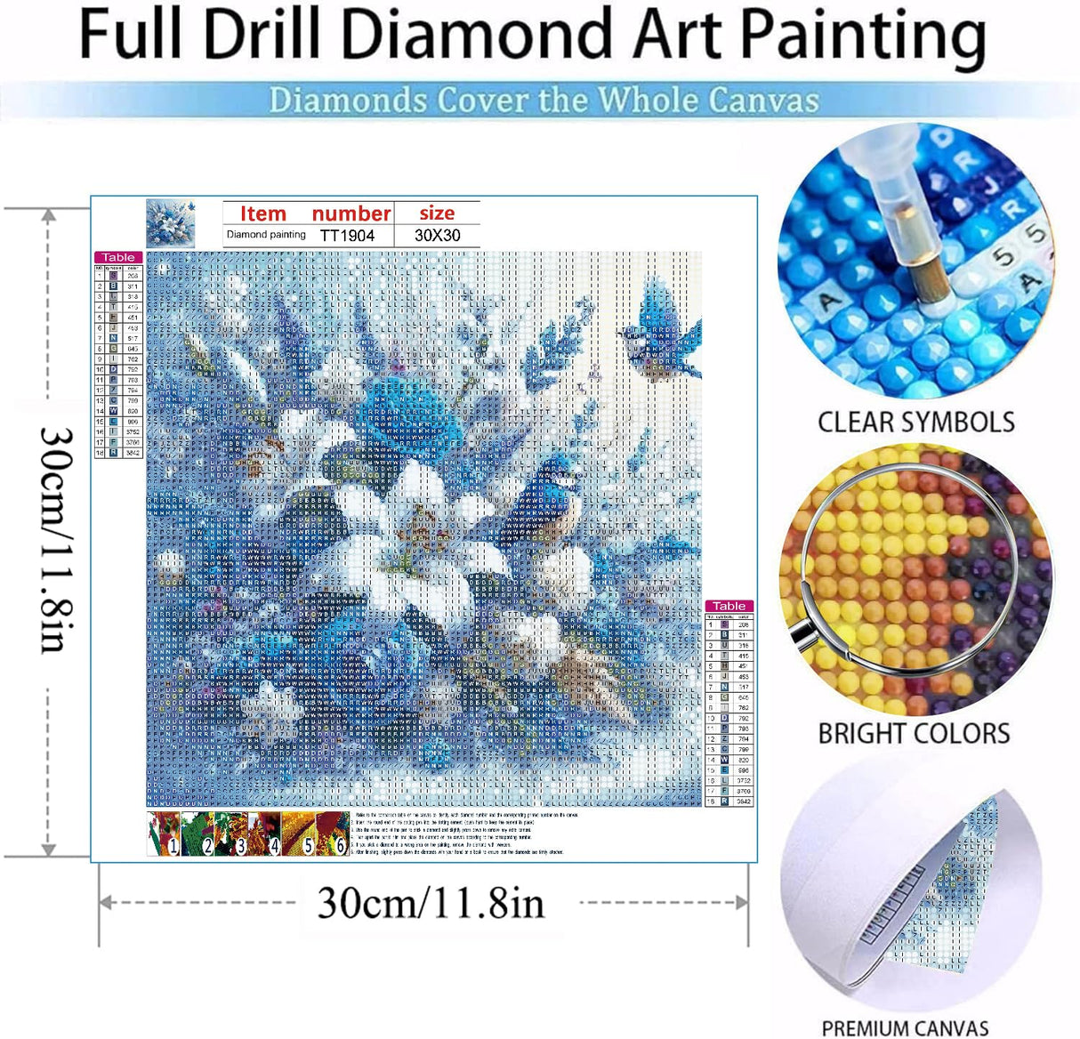 MOMDEDP 5D Bird Diamond Painting Kits for Adults Beginners, Rose Flower Diamond Art Kit,DIY Full Round Drill Diamond Dot Lily Gem Art Kits for Adults,Home Wall Decor 11.8x11.8 Inch MOMDEDP