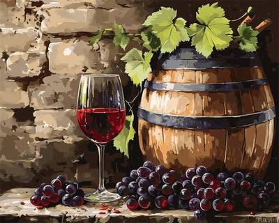 FUKVHIL Wine Glass Paint by Numbers for Adults, Vintage Wine Cellar, DIY Paint by Numbers Acrylic Paint Canvas Painting Kits Art Gift Home Wall Decoration, 40x50cm