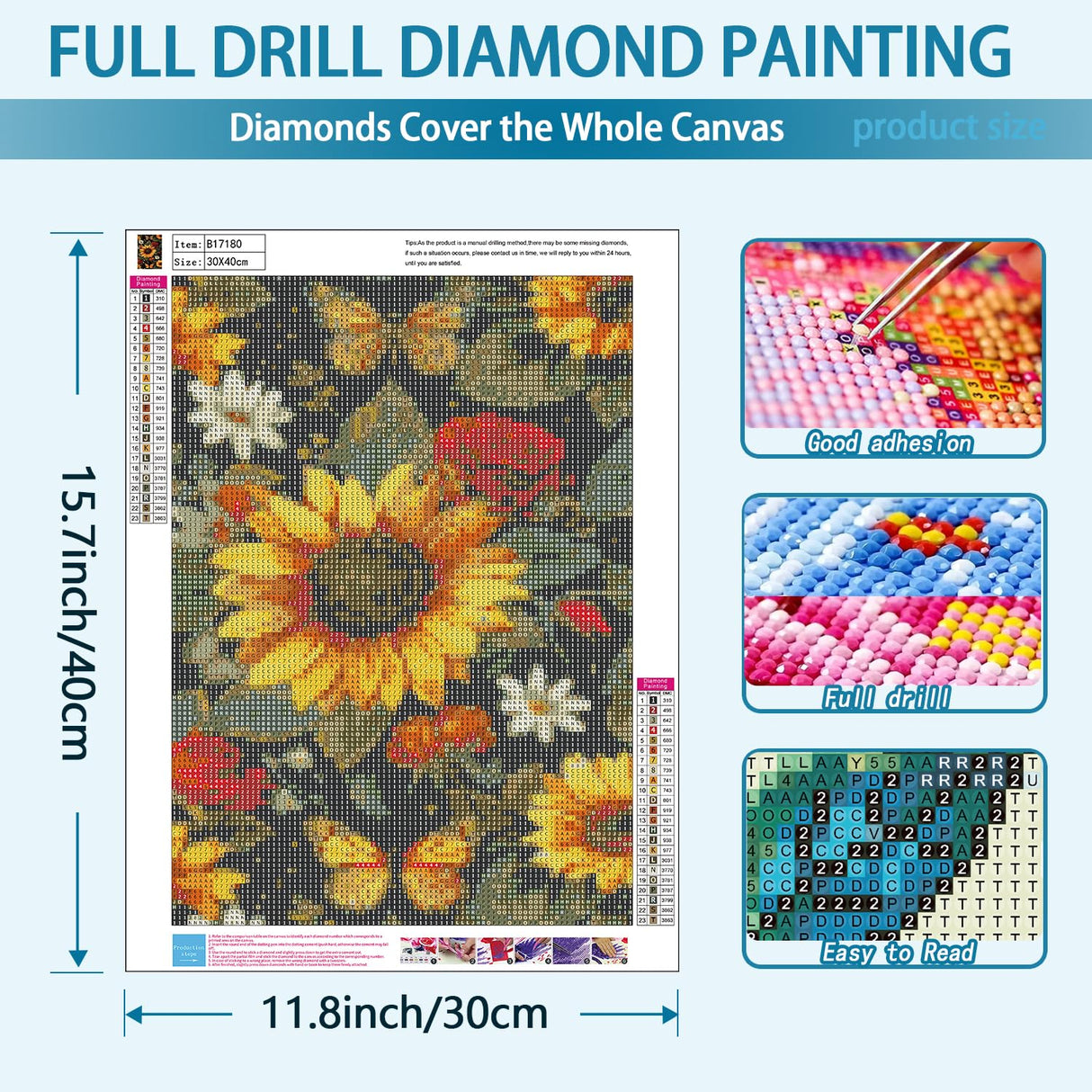 TOPMCYSG Sunflower Diamond Art Kits for Adults,Flowers Butterfly 5D Diamond Painting Kits for Beginners,DIY Round Full Drill Diamond Dots Paintings Picture Gem Art Crafts for Home Wall Decor 12x16 in TOPMCYSG
