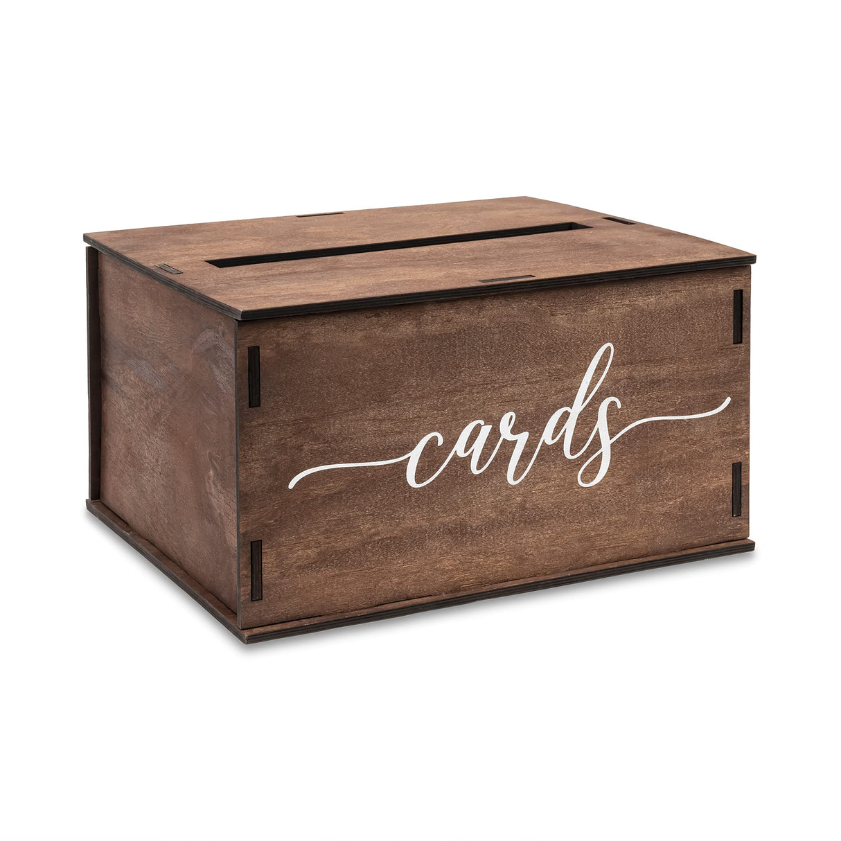 Wooden Wedding Card Box with Slot & Lid | Decorations for Reception for Wedding Gifts & Money | Baby & Bridal Shower, Graduation - Standard Size Heather & Willow