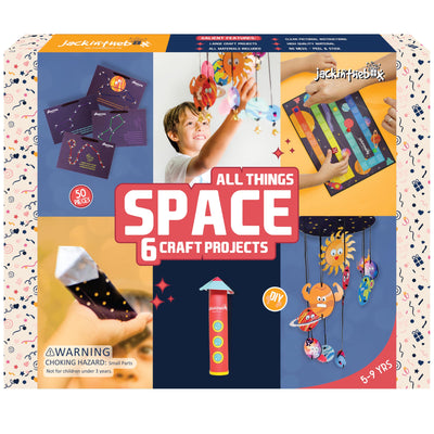 jackinthebox Space Science 6-in-1 Craft Kit Gift for Child Ages 6-10, Solar System Science Kit for Child, Space Toys for Child, Easy DIY STEM Toy for Boys and Girls Ages 6 7 8 9 10