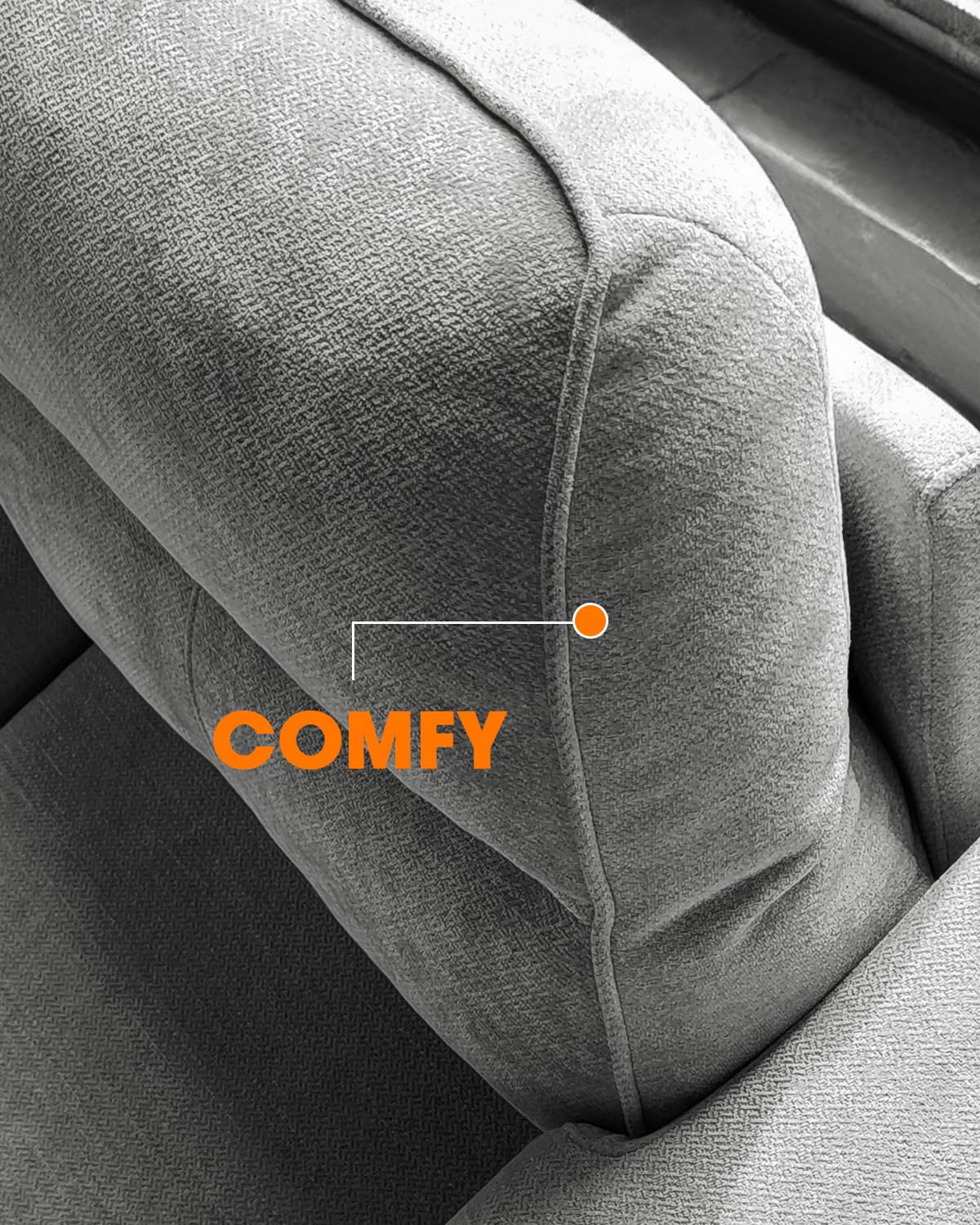 71.25" Modern Couches for Living Room, Deep Seat Sofa with 8” Cushion, Comfy 2-Seater Chenille Loveseat with Convertible Armrest, Removable Sofa Cover, High Leg(Light Gray) Upvilla