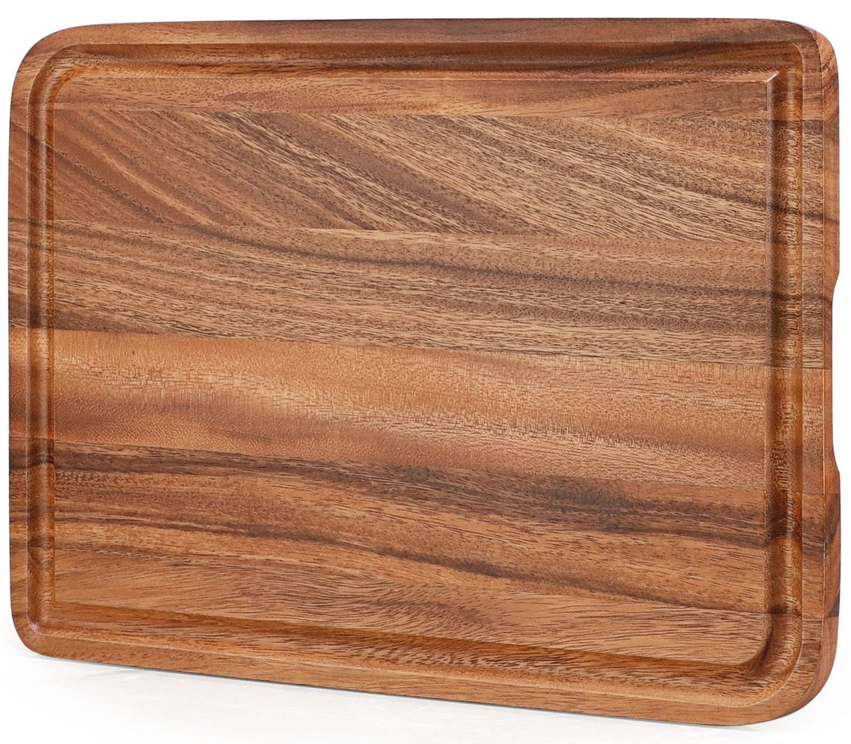 Acacia Wood Cutting Board for Kitchen - Caperci Organic Wooden Chopping Serving Board with Deep Juice Groove for Meat (Butcher Block) Veggies, Fruit and Cheese, 17 x 12" Caperci