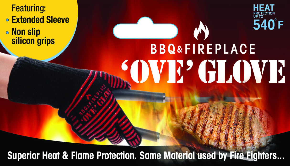 Ove Glove BBQ Superior Heat & Flame Protection- Extended Wrist for Additional Safety- Outdoor Cooking, Grilling, Barbeque Ove Glove