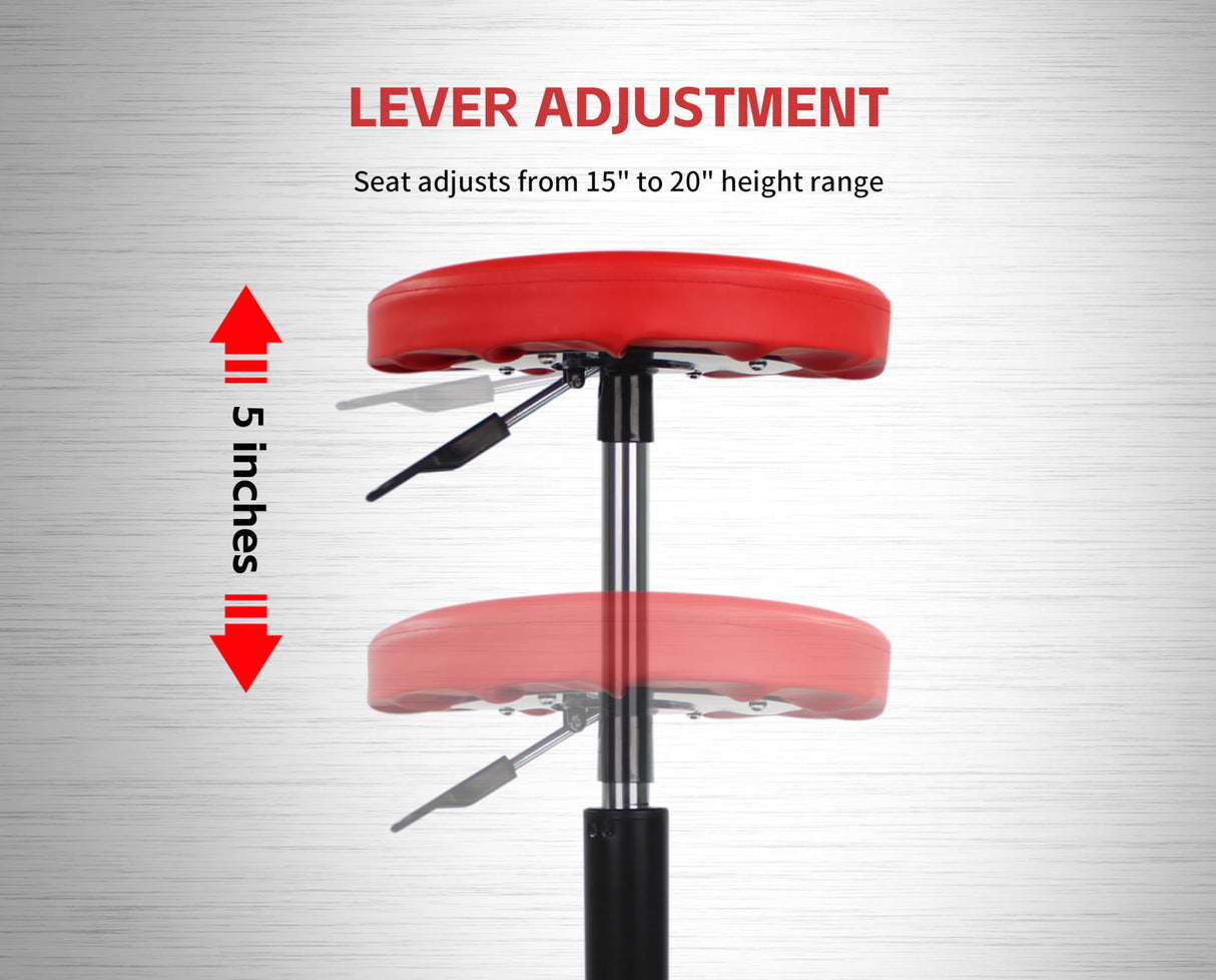 MaxWorks 80771 Pneumatic Roller Seat/Creeper with Adjustable Height - 300 lb Capacity MaxWorks