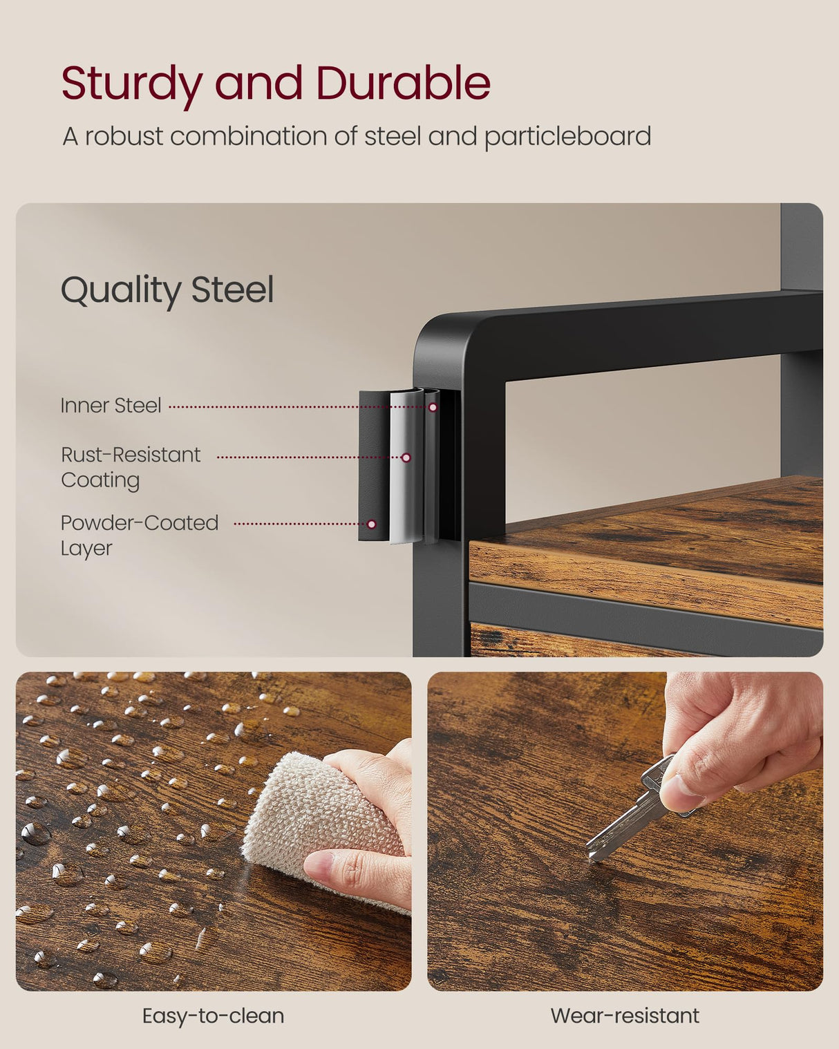 VASAGLE Hall Tree with Bench and Shoe Storage, Entryway Coat Rack with Shoe Bench, 2 Fabric Drawers, 10 Hooks, 11.8 x 31.7 x 71.5 Inches, Vintage Brown and Ink Black UHSR429B01 VASAGLE