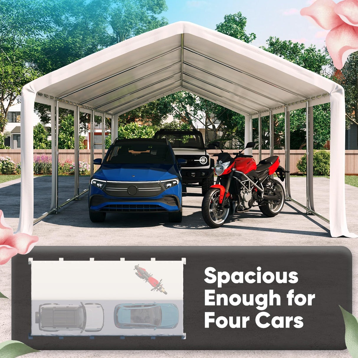 Quictent 16x32ft Party Tent Heavy Duty Outdoor Gazebo White Wedding Tent Canopy Event Shelter Carport with Removable Sidewalls & 4 Carry Bags Quictent