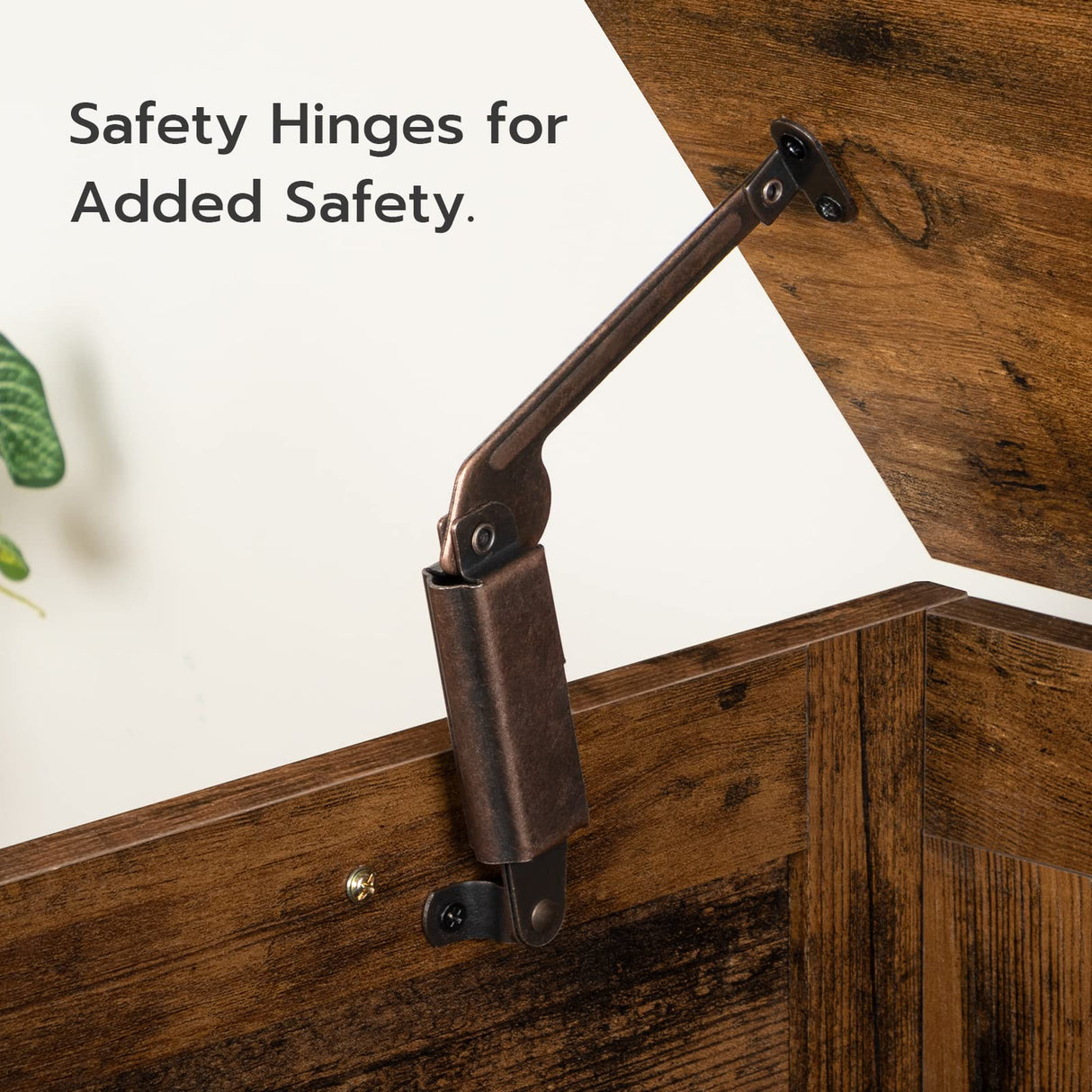 HOOBRO Storage Bench, 39.4” Retro Wooden Storage Chest with U-Shaped Cut-Out Pull, Safety Hinge, Supports 220 lb and Easy Assembly for Toy Box Organizer (Rustic Brown) BF771CW01 HOOBRO