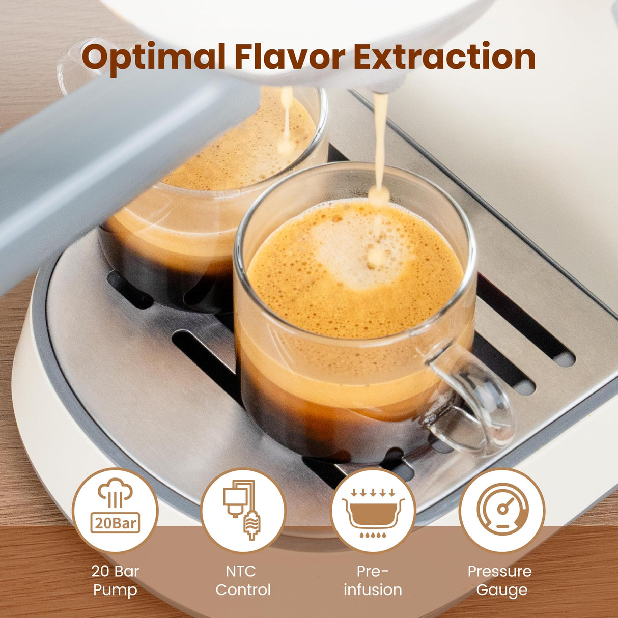 Gevi Espresso Machine 20 Bar with Grinder, Professional Espresso Maker with 35 Precise Grind Settings Burr Coffee Grinders Combos, Super-Automatic Espresso Machines, Gift for Coffee Lover Gevi