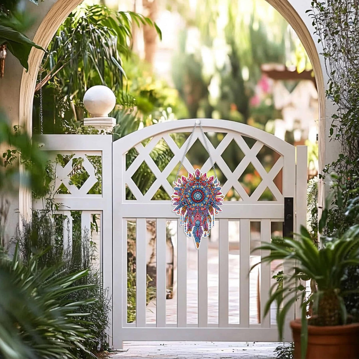 HEIBAGO Dreamcatcher Hanging Diamond Art Kits for Adults, Special Shaped Crystal Diamond Painting Ornament Kit, DIY Double-Sided Pattern Window Pendant Gem Art Kit for Home Wall Decor 8.3x8.3inch HEIBAGO