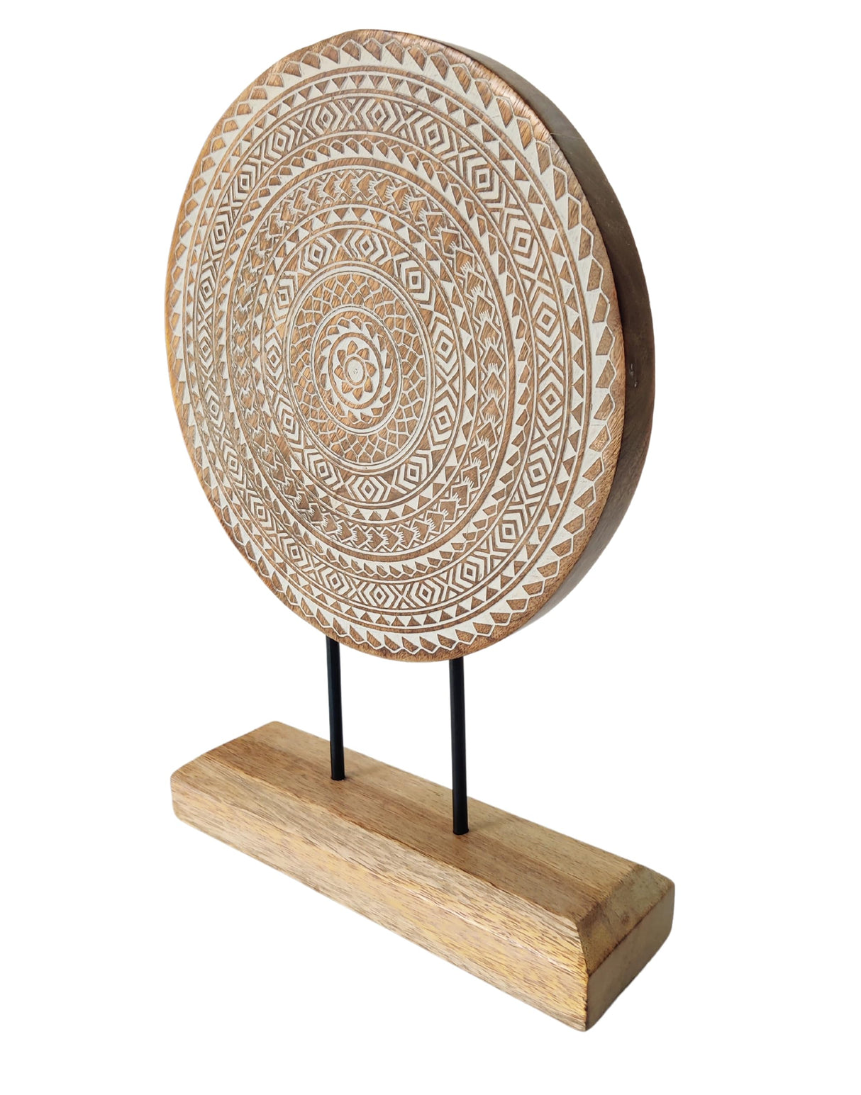 VANIYA CRAFTS® Wooden Carved Handmade Engraved Table Decor Table Sculpture Home Decor Statue for Living Room, Bedroom, Office Desktop, Cabinets, Shelf Decor (Natural White) VANIYA CRAFTS