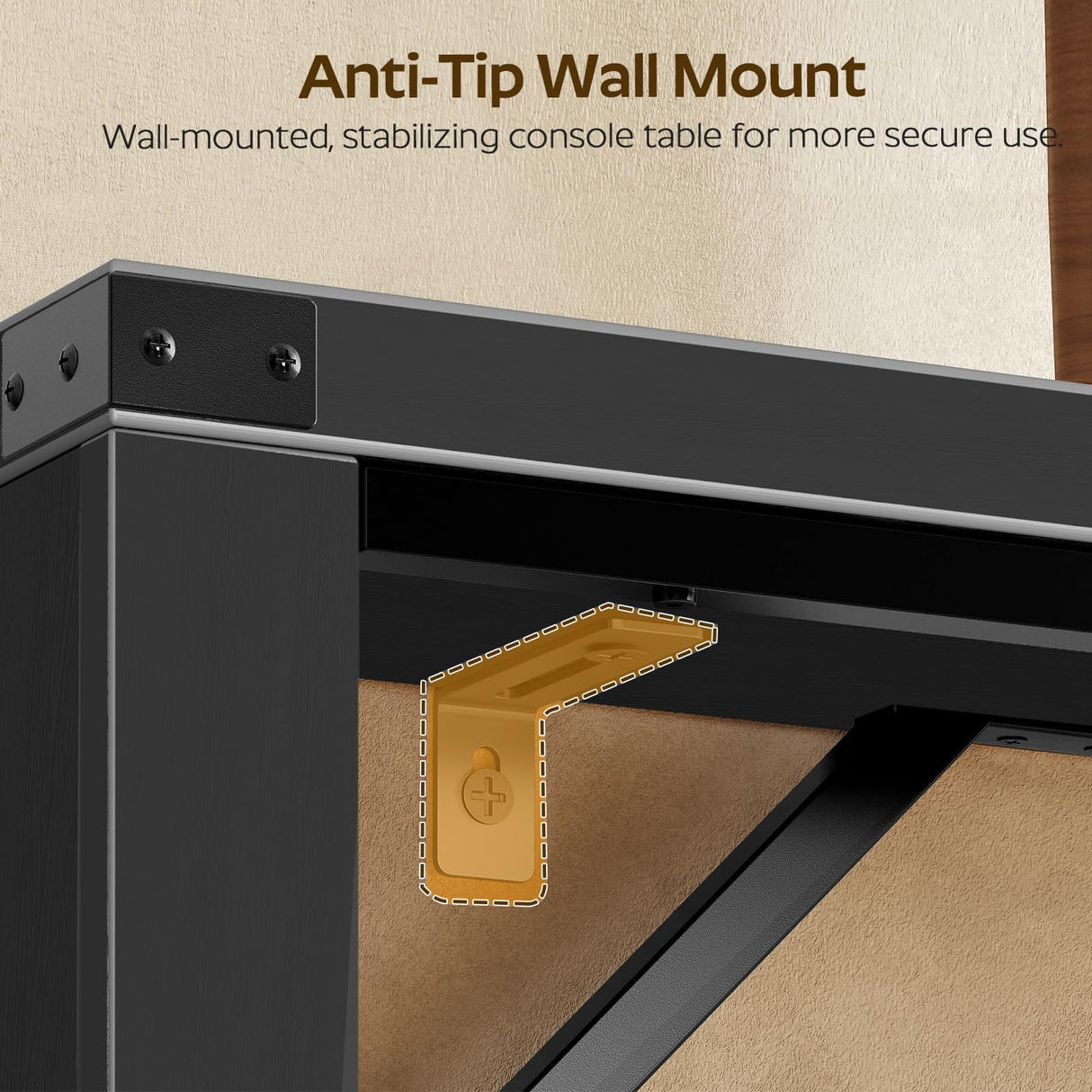 YATINEY Console Table, 70.8" Long Behind Couch Sofa Table, Entryway Table, Farmhouse Console Table for Narrow Spaces, Hallway, Living Room, Black CT31BB YATINEY