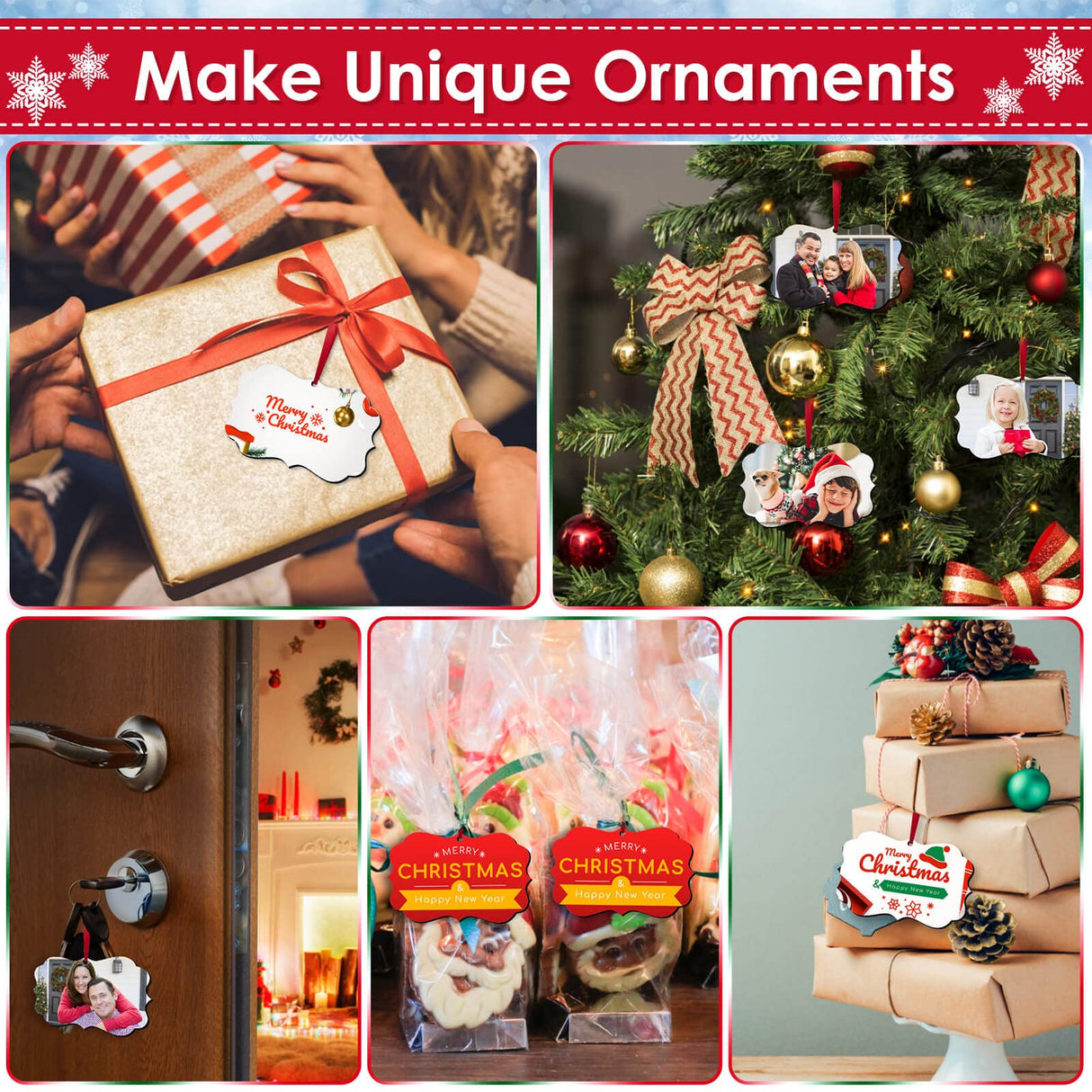 Cridoz 3.9" × 2.8" Sublimation Ornament Blanks, 20 Pieces Sublimation Blanks Ornaments Products for Christmas Day and Halloween Day Decoration cridoz