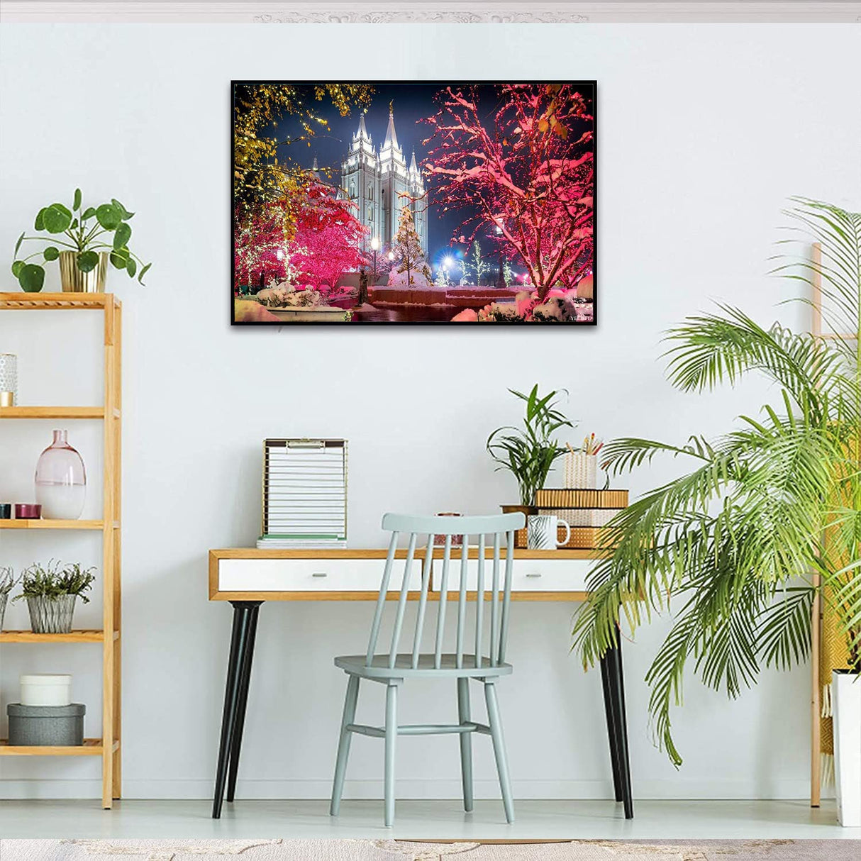 Diamond Painting Kits for Adults Kids Salt Lake Temple Scenery DIY 5D Diamond Painting Arts Craft for Home Wall Decor Birthday Gifts 12x16 in YEEIFFD