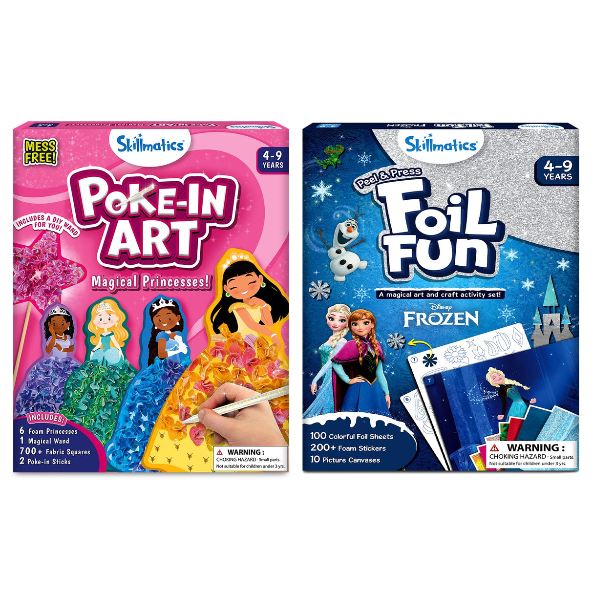 Skillmatics Poke in Art Princesses & Foil Fun Disney Frozen Bundle, Mess-Free Art for Kids, DIY Craft Kits, Creative Activity, Gifts for Ages 4, 5, 6, 7, 8, 9 Skillmatics