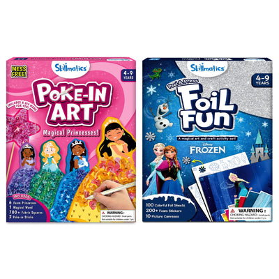 Skillmatics Poke in Art Princesses & Foil Fun Disney Frozen Bundle, Mess-Free Art for Kids, DIY Craft Kits, Creative Activity, Gifts for Ages 4, 5, 6, 7, 8, 9