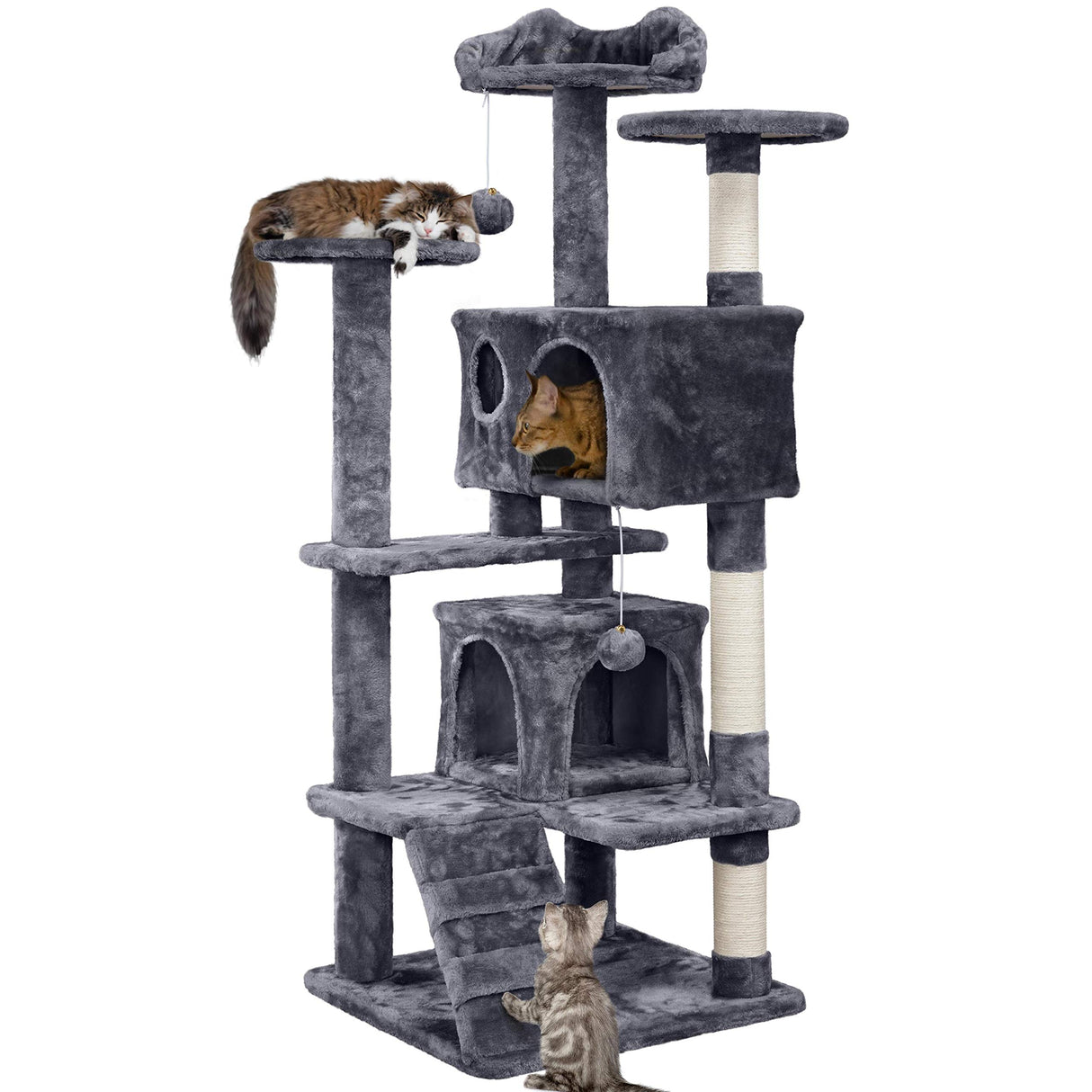 Yaheetech 54in Cat Tree Tower Condo Furniture Scratch Post for Kittens Pet House Play Yaheetech
