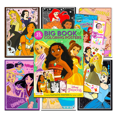 Disney Princess Poster Book Set - Bundle with 25+ Disney Princess Coloring Posters for Girls Room Featuring Ariel, Rapunzel, More | DIY Disney Princess Room Decor Wall Art
