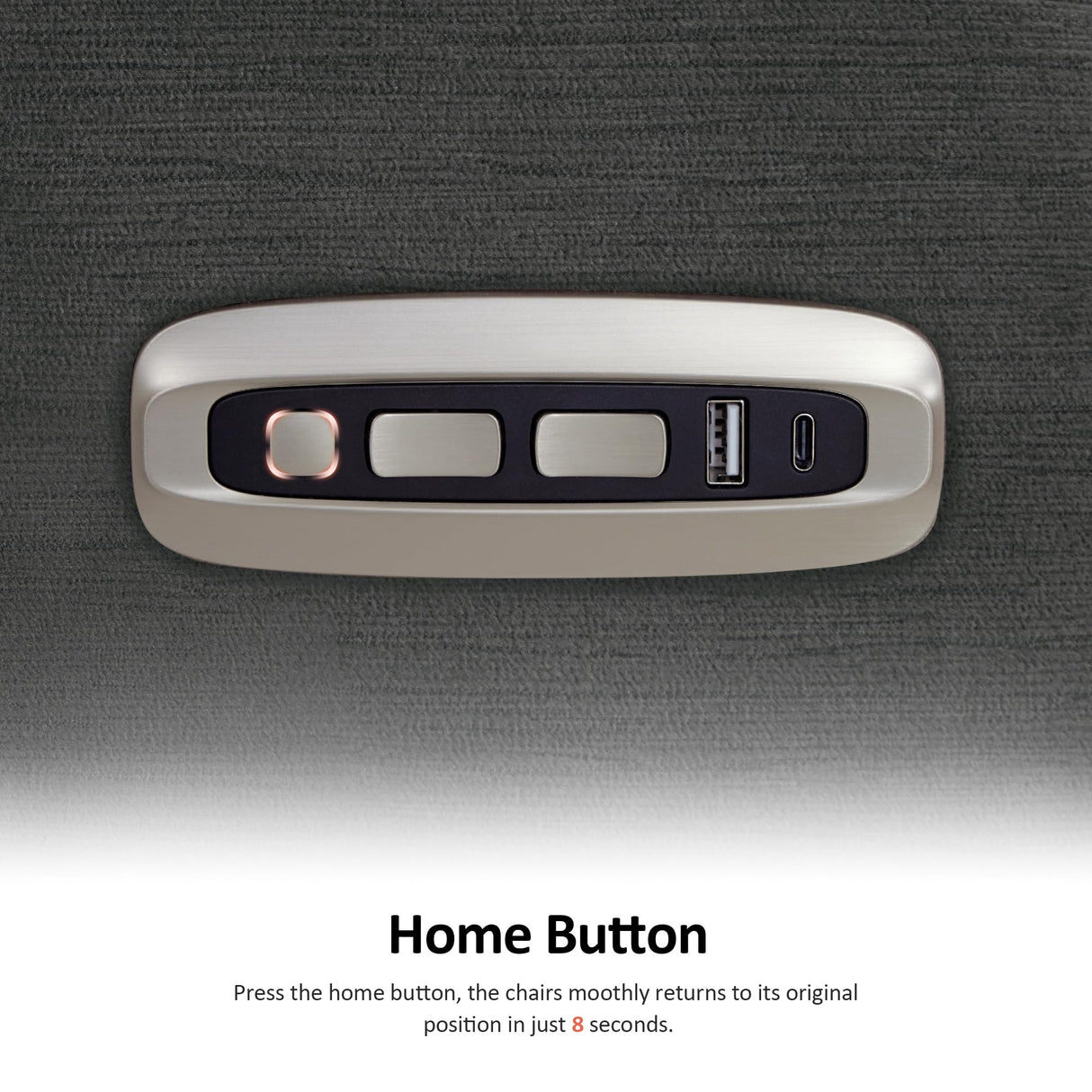 MCombo Power Zero Wall Hugger Recliner Chair for Small Space RV Living Room, Power Recliner with Adjustable Headrest, USB & USB-C Charging Ports, Fabric ST257 (Dark Grey) MCombo