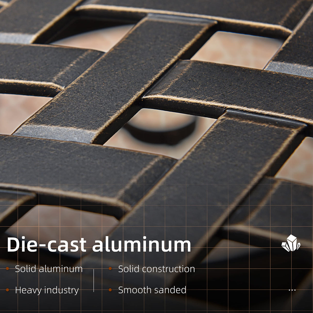 PURPLE LEAF 7 Pieces Outdoor Dining Set Cast Aluminum with 6 Armchairs and 47" Round Table, Cushion and Pillow Included, for Lawn Yard Garden Patio Dining Sets, Brick Red PURPLE LEAF