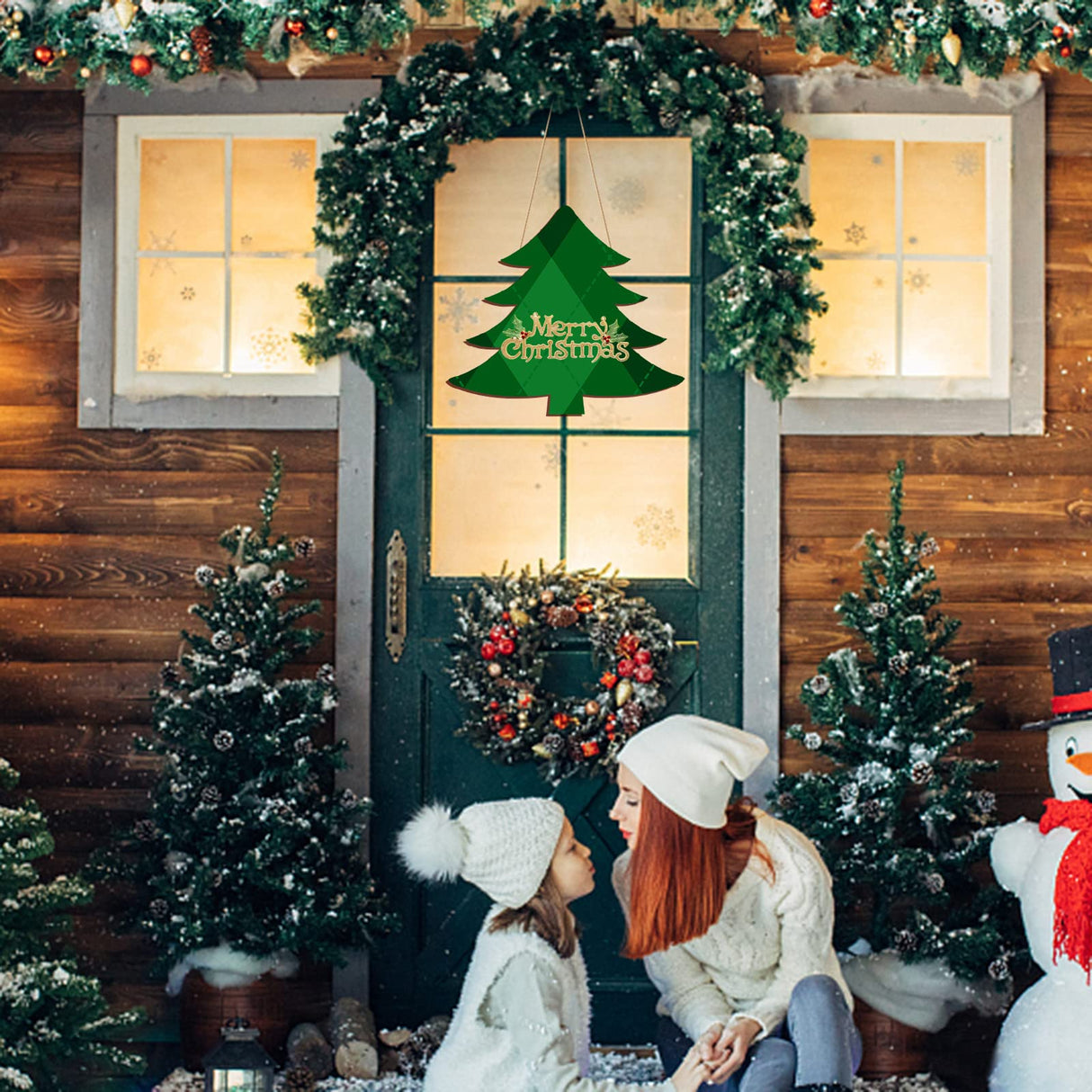 12 Pack Wooden Christmas Tree Cutouts for Crafts- 10 x 11 x 1/8 Inch- Christmas Unfinished Wooden Ornaments- Wood Tree Shapes for Xmas Party Decoration Supplies, Door Signs, Painting, Staining AWIZOM