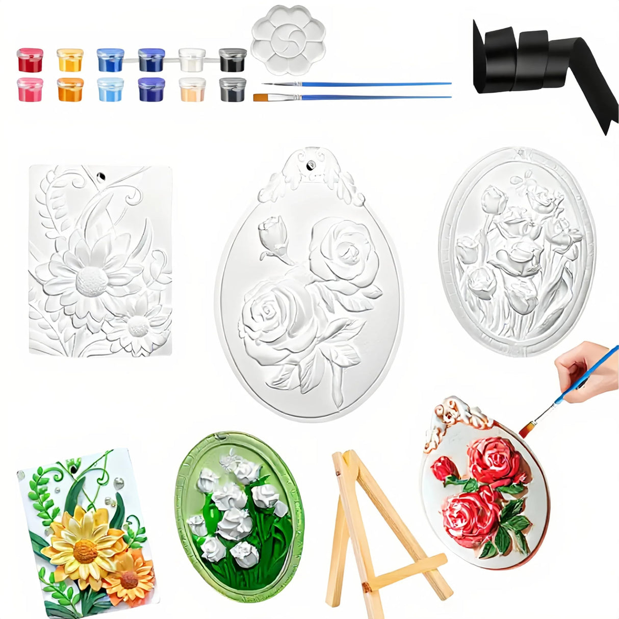 DawlQawwi Ceramics to Paint,Arts and Crafts for Kids Ages 8-12,Paint Your own Ceramic,Painting Craft Kit for Beginners Art Craft Supplies,Customizable Scented Decor with Art Tools & Gift Box DawlQawwi