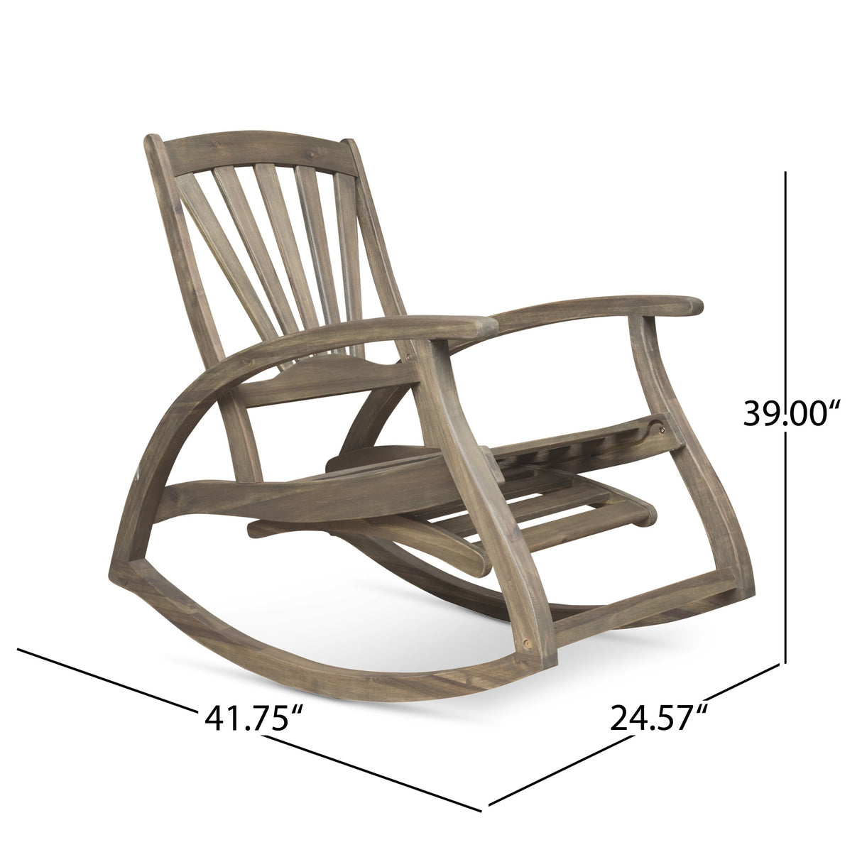 Christopher Knight Home Alva Outdoor Acacia Wood Rocking Chair with Footrest, Gray Finish Christopher Knight Home