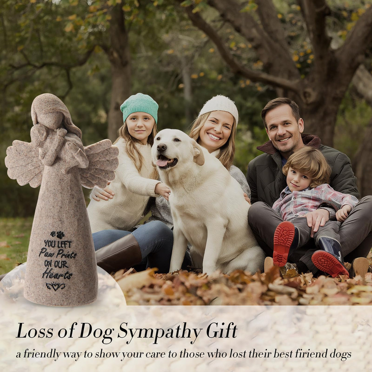 Miugwp Pet Memorial Gifts for Dogs - Dog Bereavement Sympathy Gift, Loss of Dog Remembrance Keepsake with “You Left Paw Prints on Our Hearts”,Ideal for Rainbow Bridge & Pet Loss Memorial(Granite) Miugwp