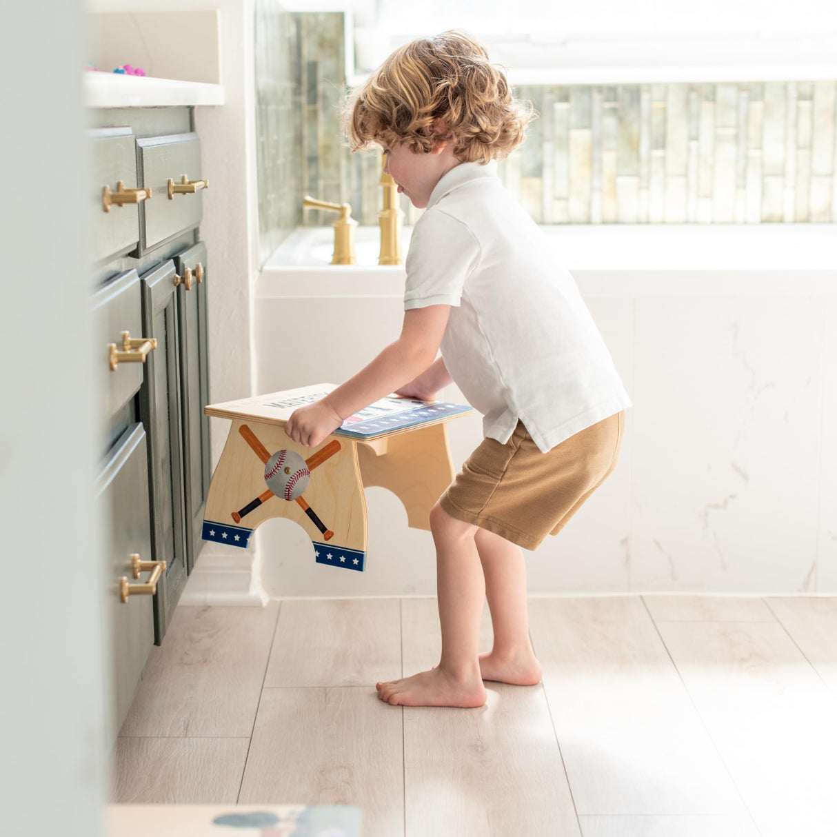 Unicorn Step Stool for Kids- Personalized Wood Toddler Step Stool with Name for Kitchen Sink, Bathroom, Potty Training, Kitchen Sink- Sturdy and Safe- Made in USA by BloomOwl (Unicorn- Doodle) BloomOwl