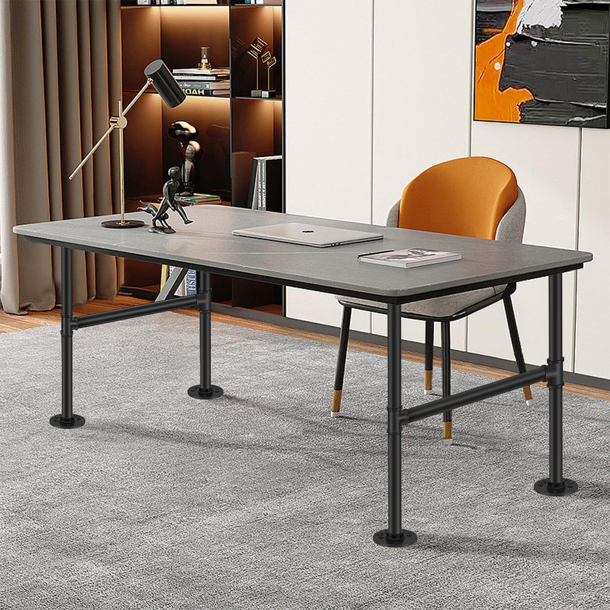 Licperron Coffee Table Legs, 2 Pack 30 Inch Industrial Metal Table Legs, Black Pipe Table Legs for Coffee Desk Furniture Licperron