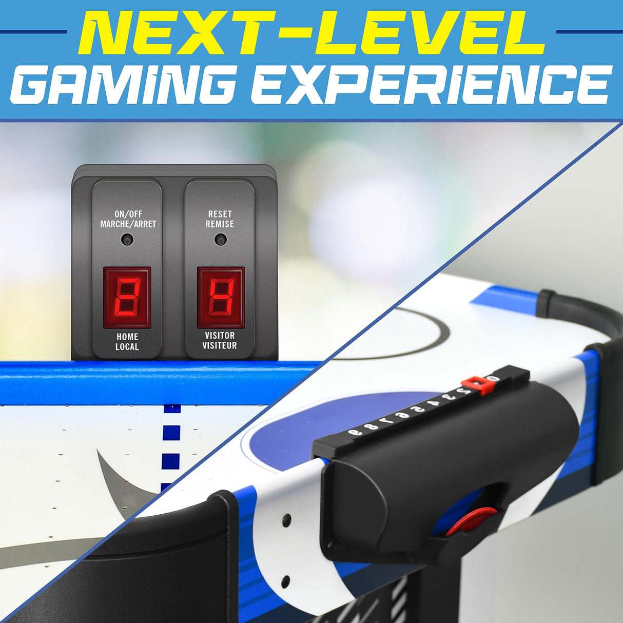 SereneLife 48" Air Hockey Game Table with 2X Stronger Motor, Digital LED Scoreboard, Puck Dispenser & Complete Accessories SereneLife