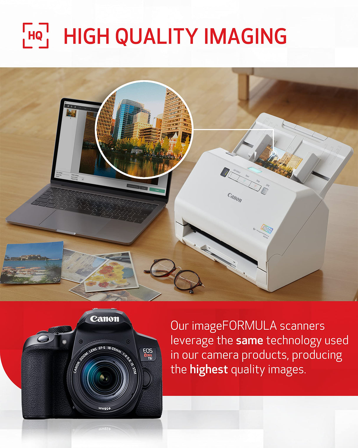 Canon imageFORMULA RS40 - Photo and Document Scanner, Auto Document Feeder, Windows and Mac, Scans Old and New Photos in Varying Sizes, USB Interface Canon