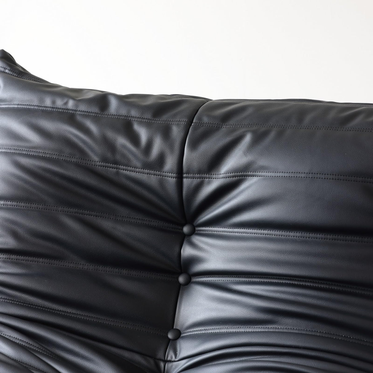 Comfy Lazy Floor Sofa Couch,Bean Bag Chairs,Soft Armless Fireside Chair,Faux Leather Lounge Chair,Corner Relax Couch for Living Room Bedroom,Salon Office,Adults(Black+3 Seat Generic