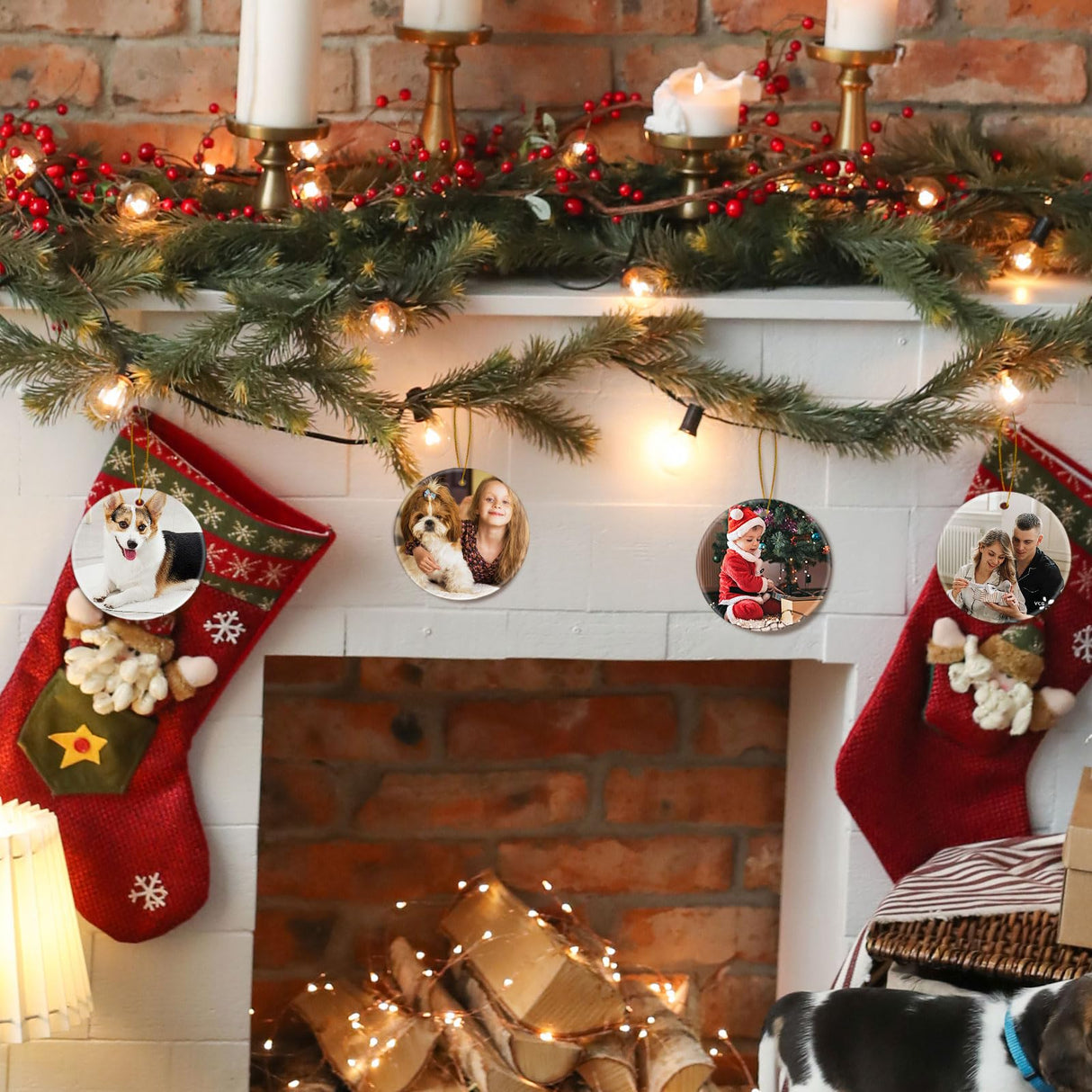 Sublimation Ceramic Ornaments Sublimation Ornament Blanks Bulk Ceramic Double Side Ornament for Heat Press Printing White Round Porcelain Ornament Personalized Xmas Tree Ornaments for Crafts (12) VPJ