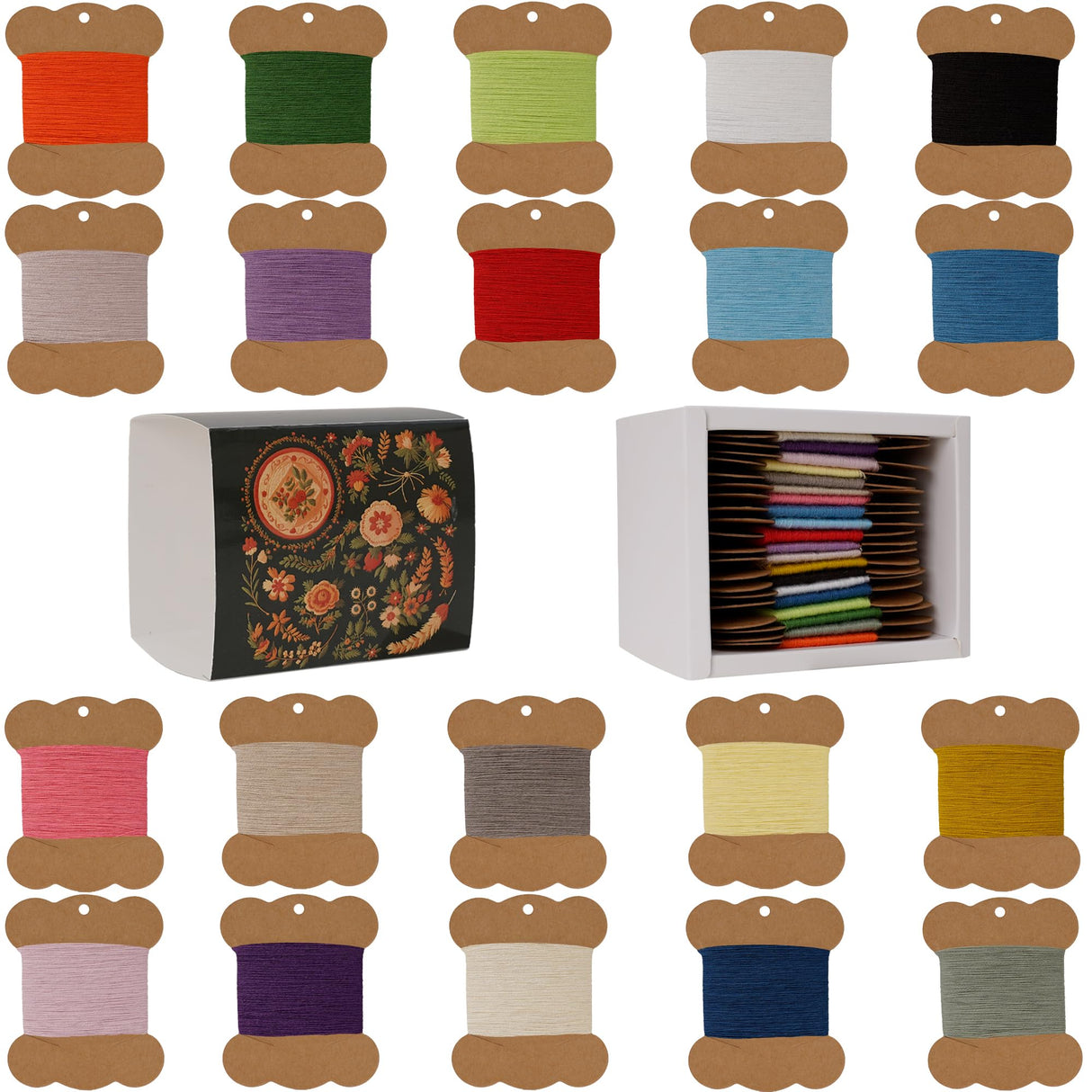 Connimonet Wool Embroidery Thread Kit 20Pcs Wool Blend Thread for Embroidery for Hand Sewing DIY Wool Thread for Embroidery 42S/2 Machine Sewing Thread (Colour B) Connimonet