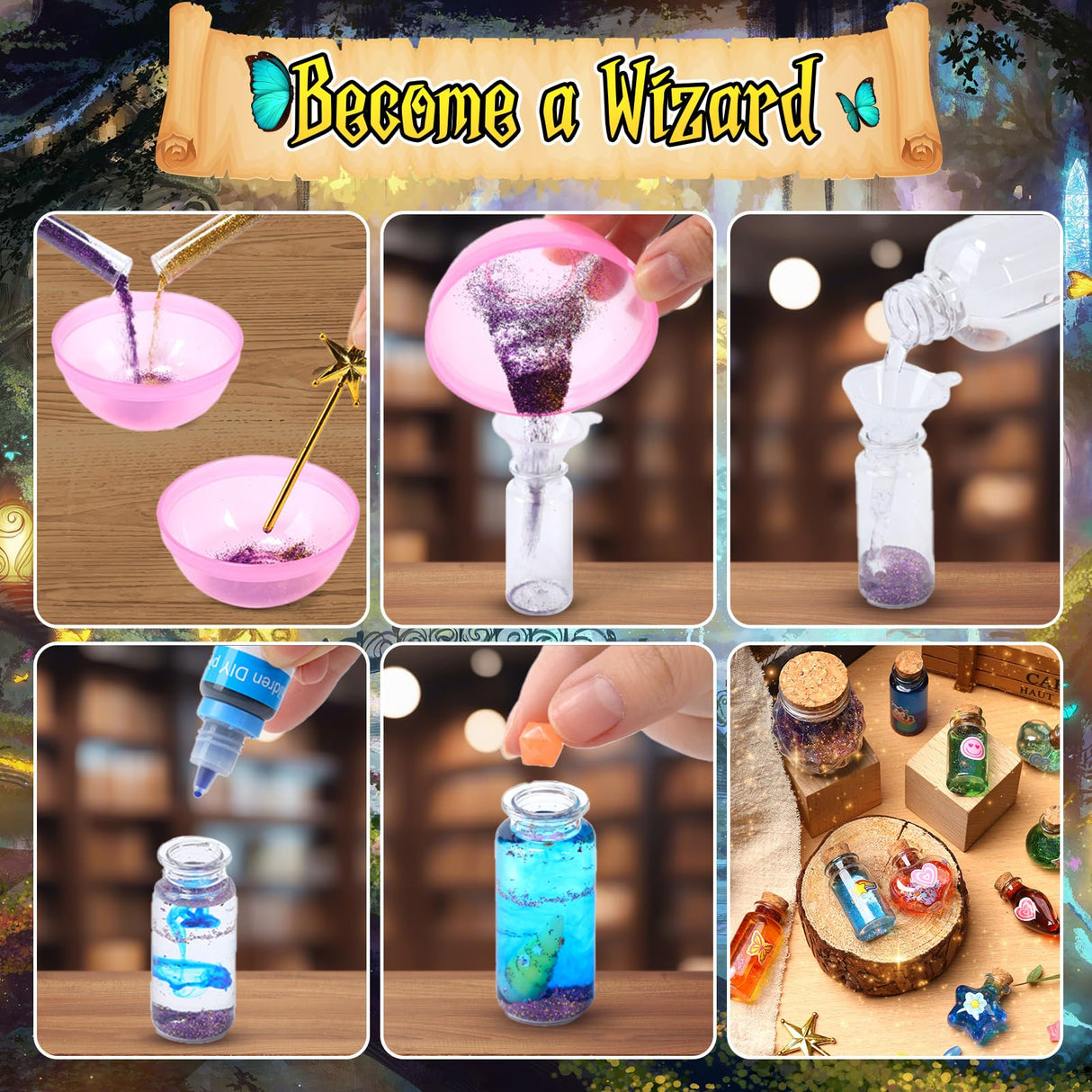 Skirfy Fairy Aqua Potion Kits for Girls with 23 Potion Bottles, Magic Kit Mix Potion DIY Decorations Garden Art Craft Birthday Gifts,Girl Toys for Ages 8-13 Skirfy