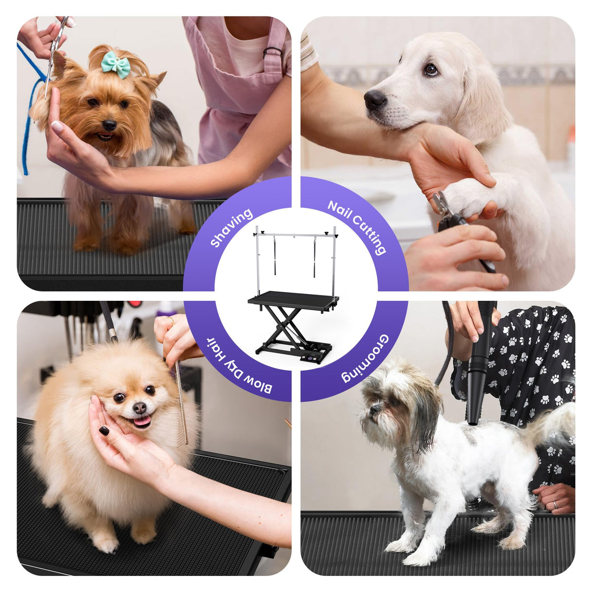 Flying Pig Ultimate Heavy Duty Dog Grooming Table – Hydraulic Lift, Adjustable Height, Non-Slip Surface, Professional Dog & Cat Grooming Arm, Stable & Safe Design for Home and Salon Use -Black Flying Pig Grooming