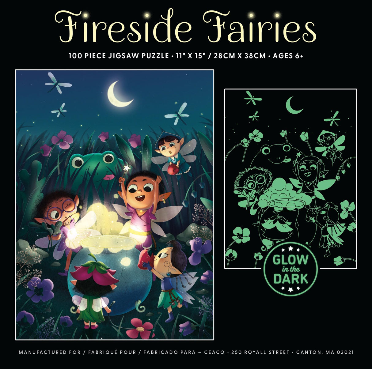 Ceaco - Glow in The Dark - Fireside Fairies - 100 Piece Jigsaw Puzzle Ceaco