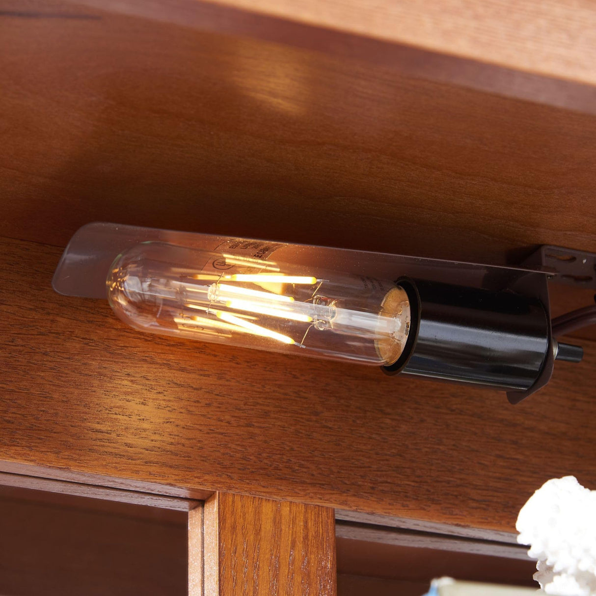 CKEASEAN Lighted Curio Cabinet, 44" H Glass Display Cabinet with 3-Tier Adjustable Glass Shelves, China Cabinet with Mirrored Back Panel for Living Room, Light Blub Included (Dark Oak) CKEASEAN