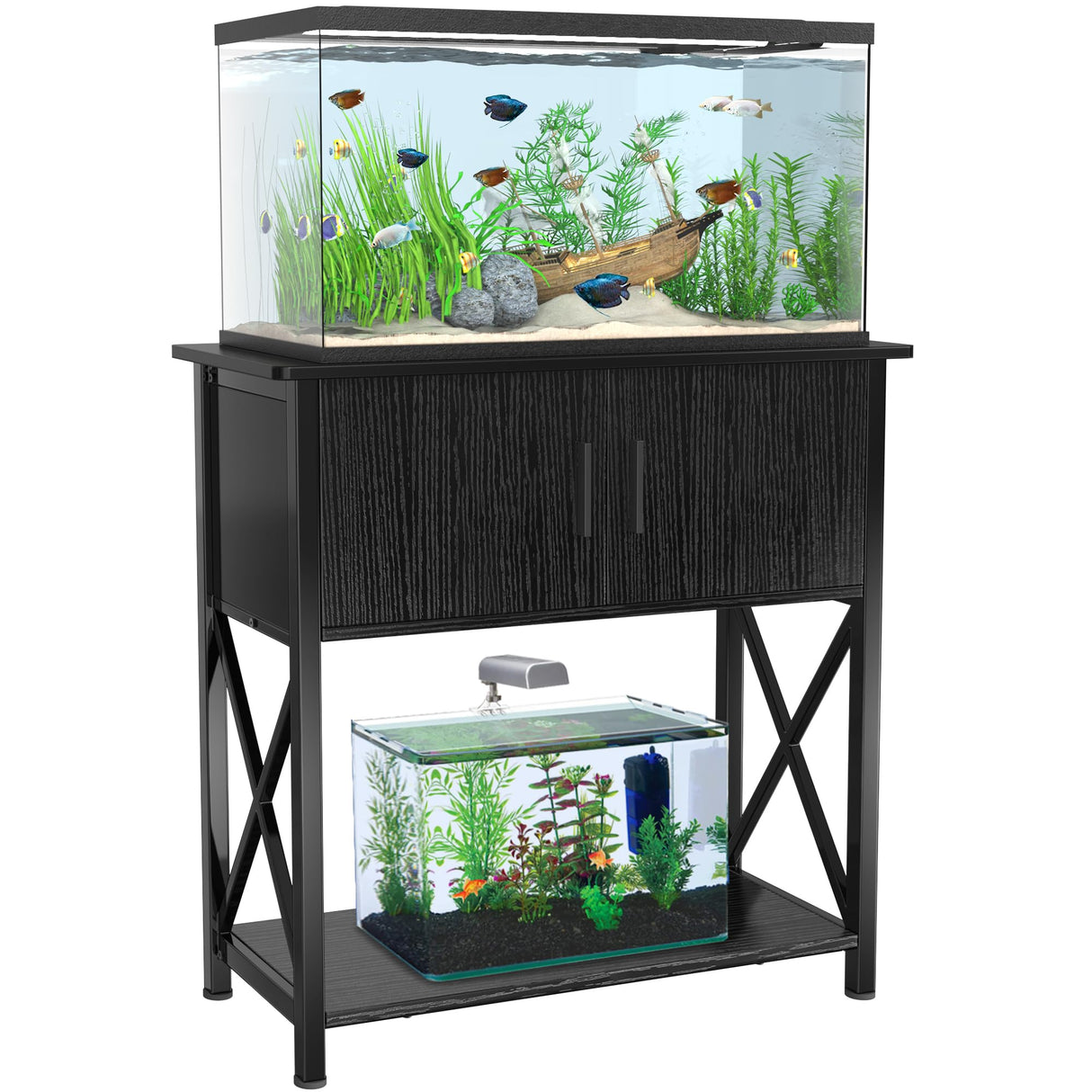 29 Gallon Aquarium Stand, Metal Fish Tank Stand with Cabinet Storage, for 20 Gallon Long Aquarium,30.7" L*12.6" W Tabletop,330LBS Capacity GDLF