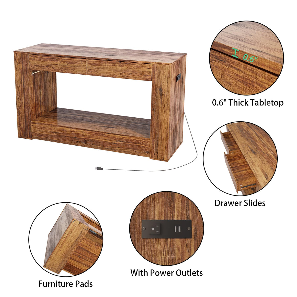 FUXJUM 55-75 Gallon Fish Tank Stand with Power Outlets & LED Light and Drawers,1000LBS Capacity,Aquarium Stand with 55.1" L*18.5" W Tabletop Suitable for Turtle Tank, Reptile Terrarium FUXJUM