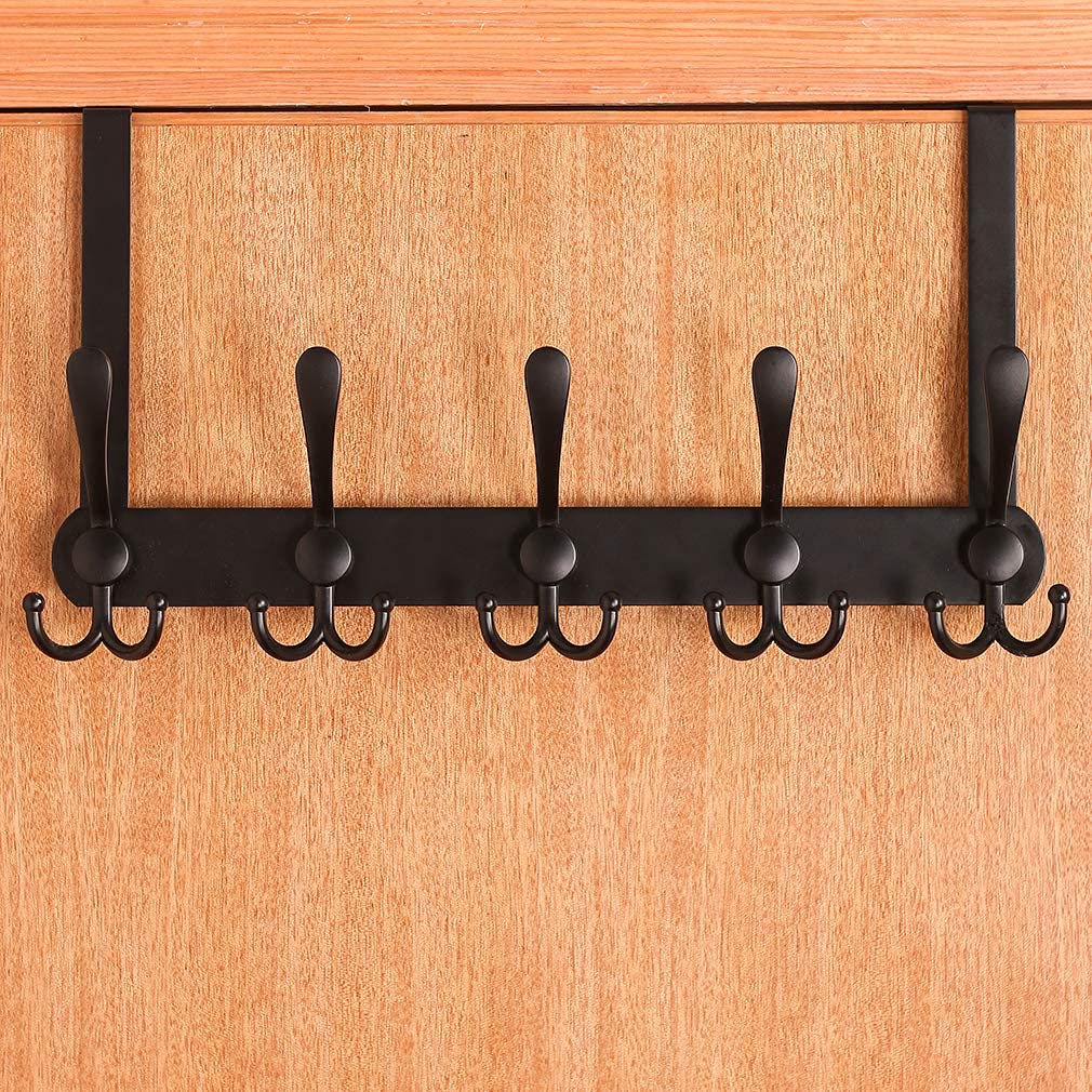 Encozy Over The Door Hooks,Coat Rack for Hanging Clothes Hat Towel (Heavy Duty Black 1pcs) … Encozy