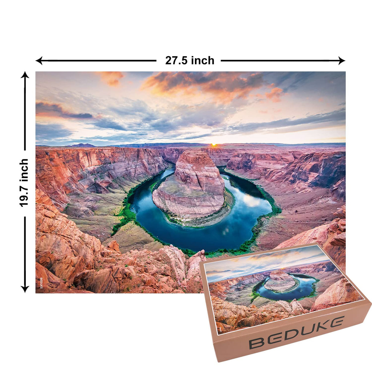 BEDUKE Jigsaw Puzzles 1000 Piece - Every Piece is Unique - Grand Canyon National Park for Adults Precise Interlocking Thick Sturdy Cardboard Family Game Puzzle Age 14+ BEDUKE