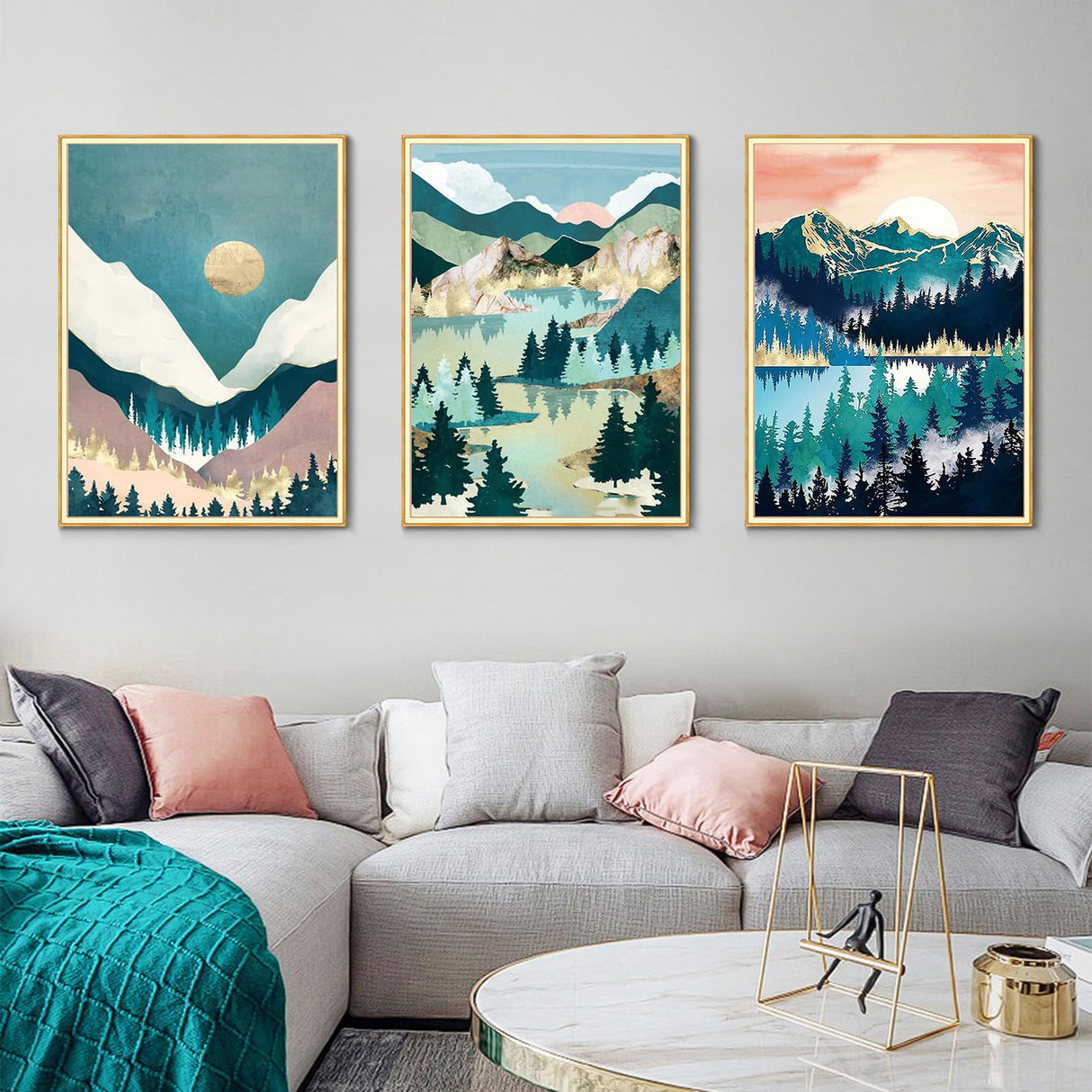 Binyuellr 6 Pack Diamond Art Kits for Adults,DIY 5D Full Drill Landscape Diamond Art Paintings, Diamond Painting Kit Gem Painting by Number Kits for Beginners, Home Wall Decor Gift 11.8×15.7inch Binyuellr